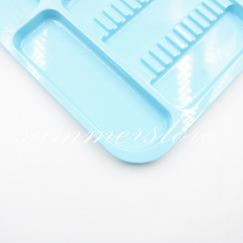 1 Pc Light Blue Dental 135ºC Autoclavable Plastic Divided Type Separate Trays