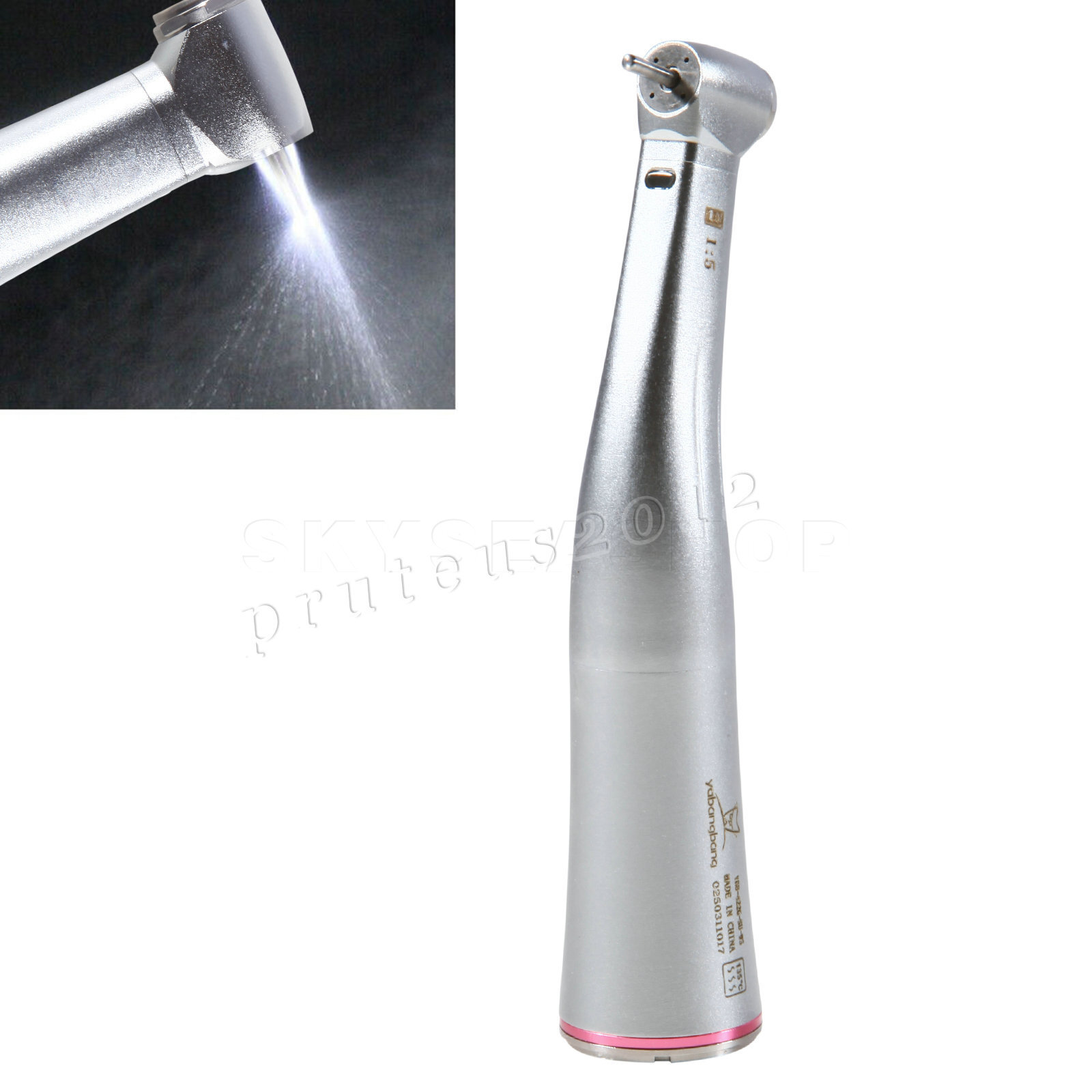 Dental 1:5 Increasing Low Speed Contra Angle Handpiece E-type Inner Channel Red