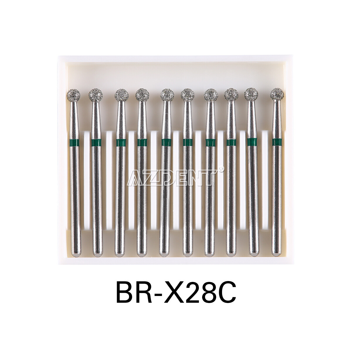 8Types AZDENT Dental Diamond Burs Stainless Steel Ball Round FG XL FG 1.6mm 25mm