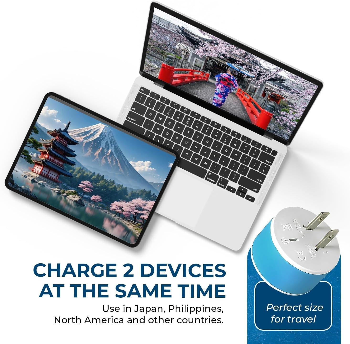 Japan Philippines Power Plug Adapter with 2 USA Inputs – Travel 3 Pack – Type