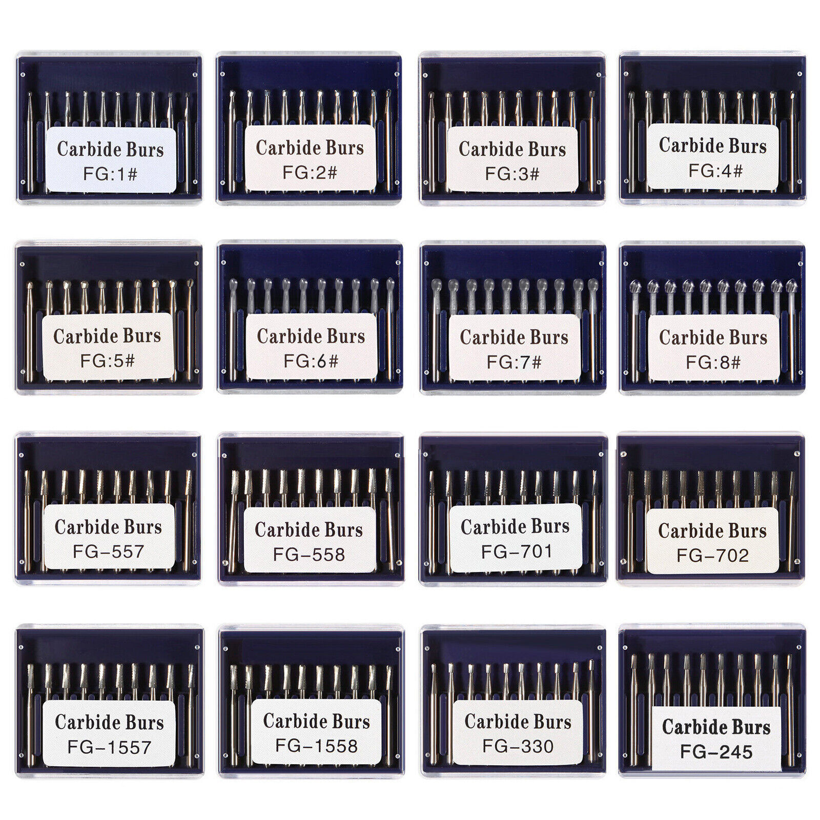 10-100pcs Dental Tungsten Steel Carbide /Gold Metal Cutting Burs For High Speed
