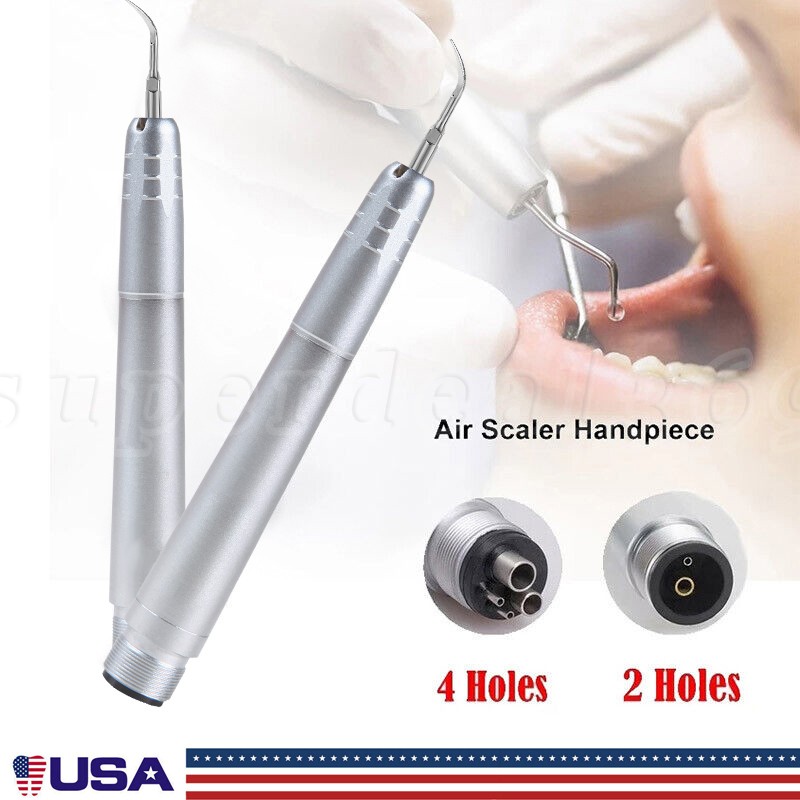 Dental Ultrasonic Air Perio Scaler Handpiece Hygienist 2/4Hole W/ 3 Scaling Tips