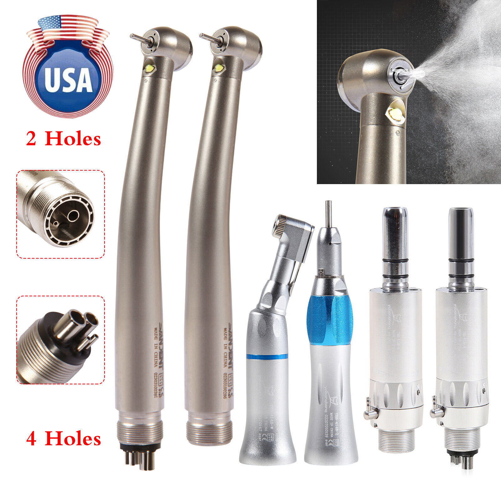 NSK Style Dental LED Pana Max High /low Speed Handpiece 2/4 Hole Turbine kit ns