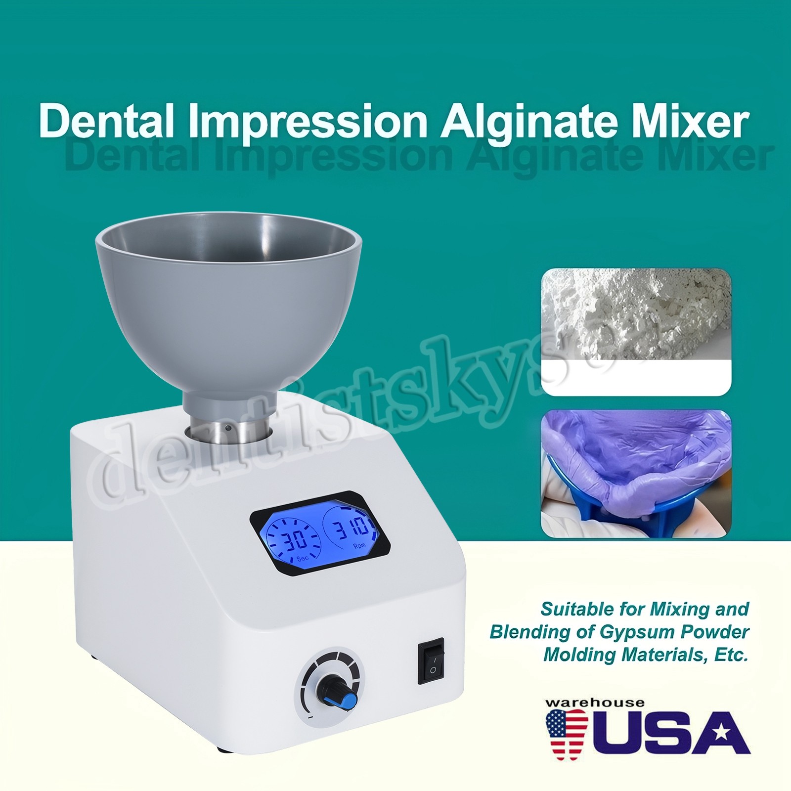 ALGINATE DENTAL MIXER LAB IMPRESSION MATERIAL 110V or 220V