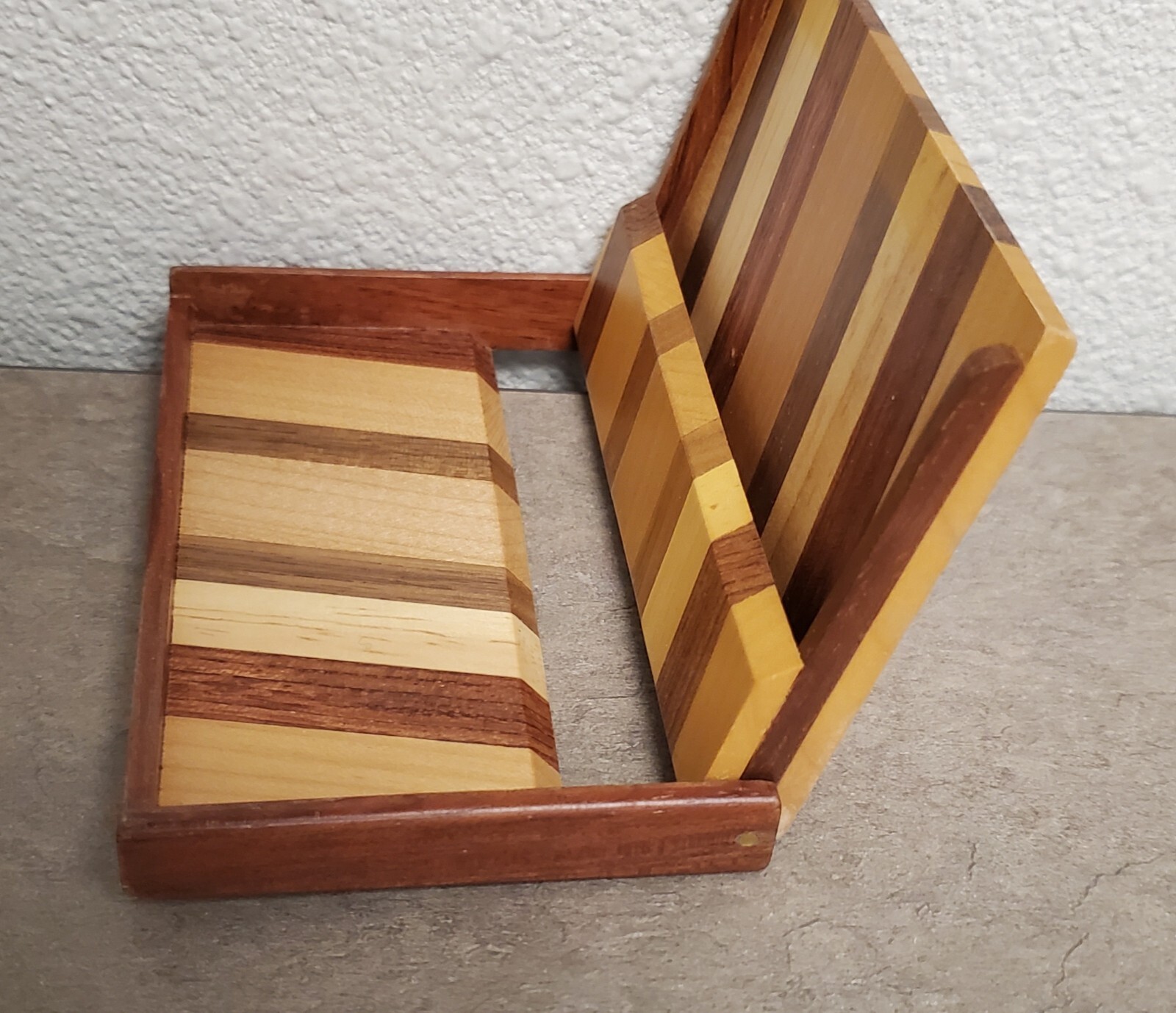 Hawaii Aloha Business Card Holder Wooden Multi-Color Wood 4″ Palm Tree