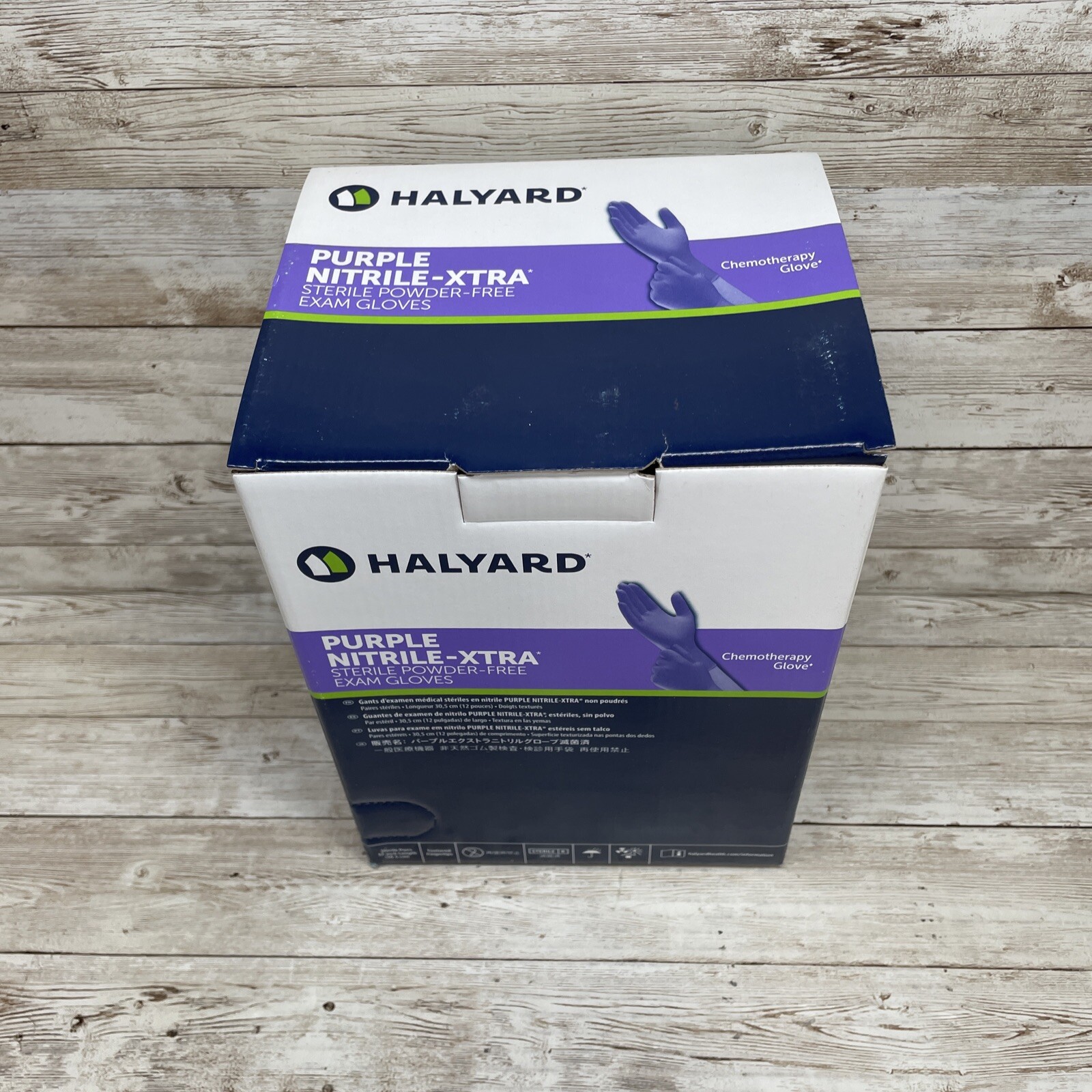1 Box Halyard Purple Nitrile-XTRA STERILE Exam Gloves Size: XSmall Exp: 9/24