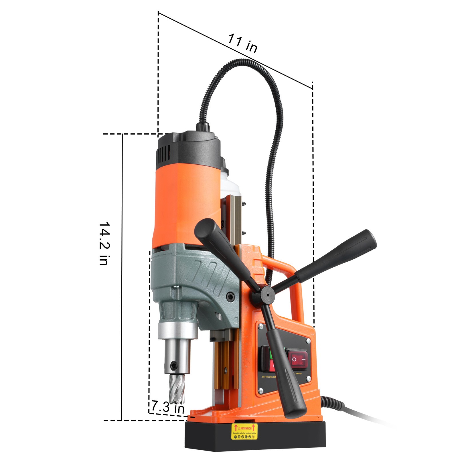 11HSS Bits Magnetic Drill 1450W 12500N Portable Mag Drill Press 850RPM 1.6″
