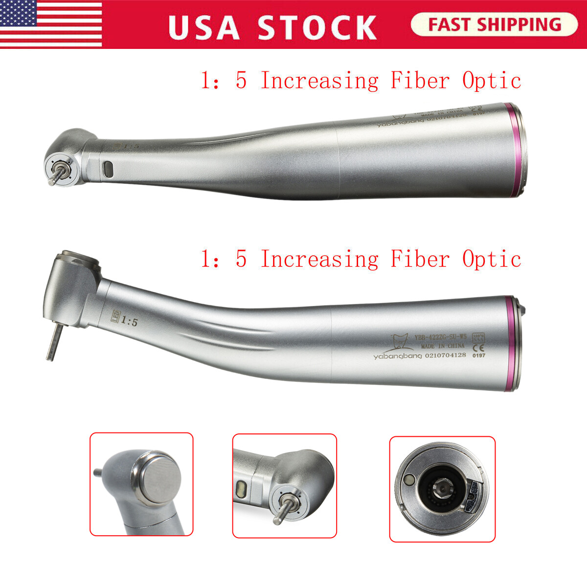 NSK Ti-MAX X95L Style Dental 1:5 Fiber Optic Contra Angle Handpiece LED Turbina