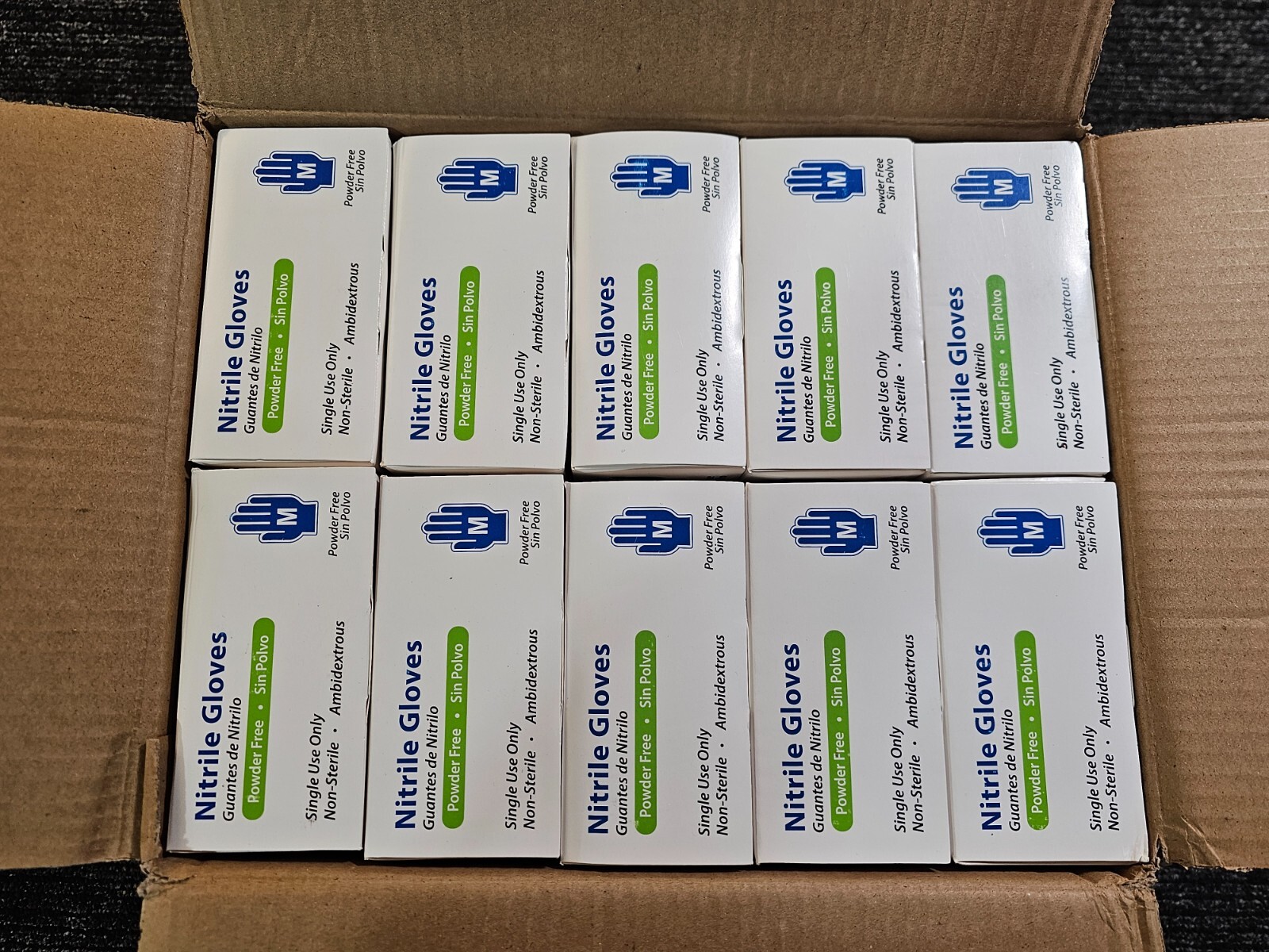 (1000-PIECES) Huayuan Blue Disposable Nitrile Exam Gloves Powder-Free Medium