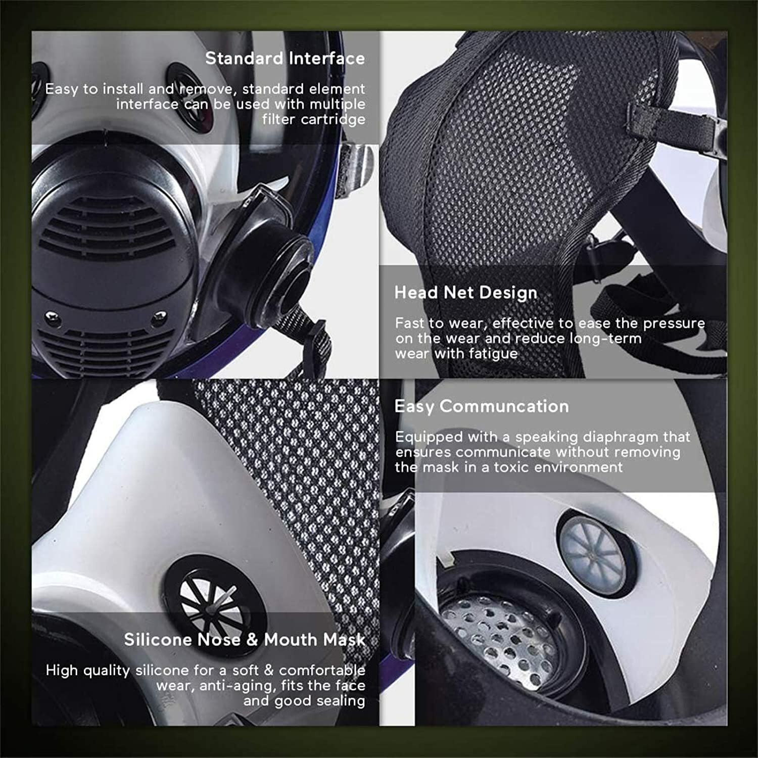 15 in 1 Full Face Gas Mask Spraying Painting 6800 Facepiece Reusable Respirator