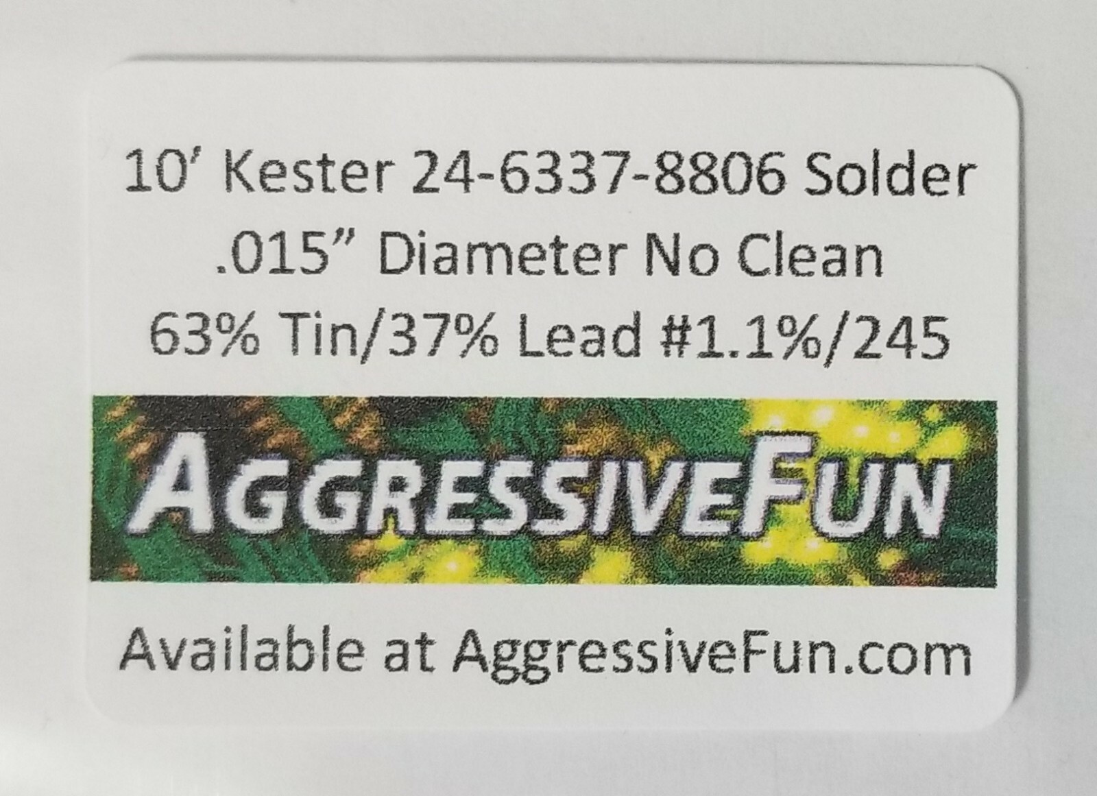 Kester No Clean Core Solder Assortment 63/37 5 Types .015″ to .031″ & 1.1%to3.3%
