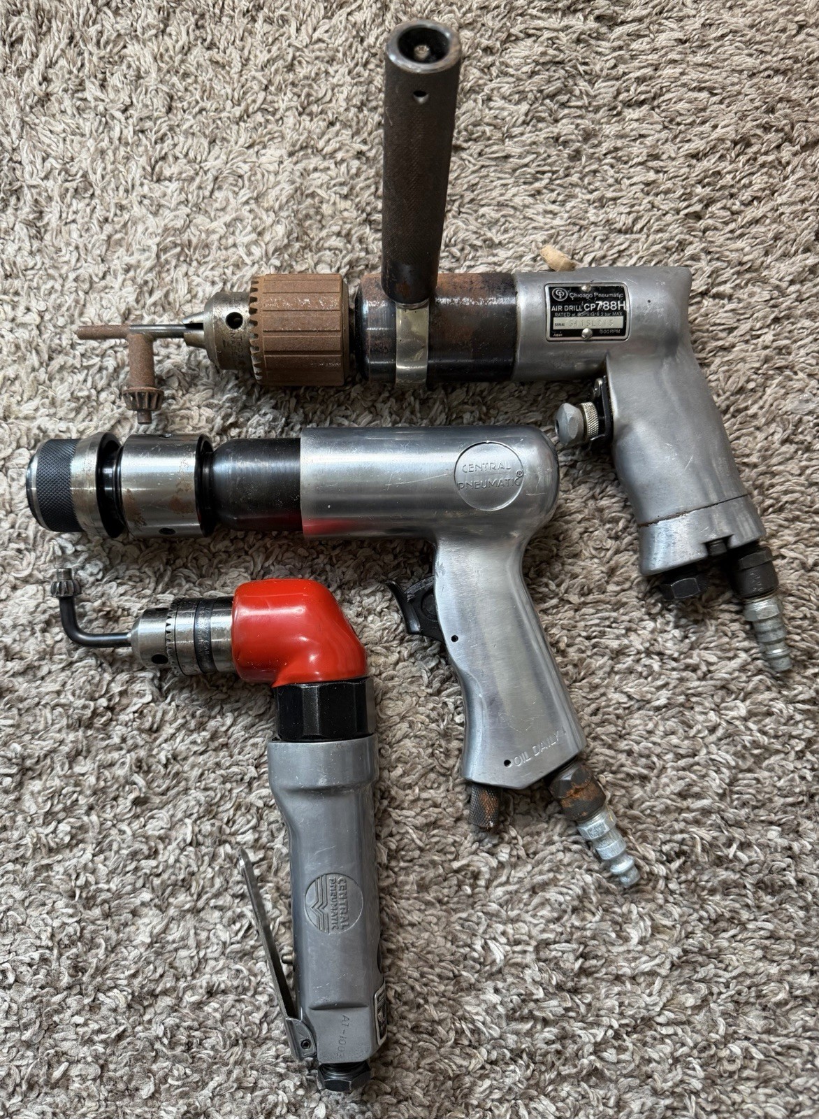 Lot Of 3 ~ Chicago & Central Pneumatic Air Drills