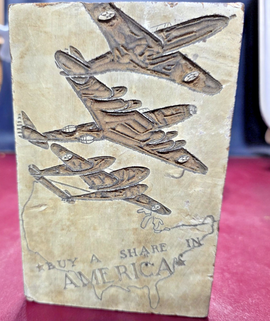 WWII WW 2 Planes Bombers Buy a share in America Letter Press Printing Plate