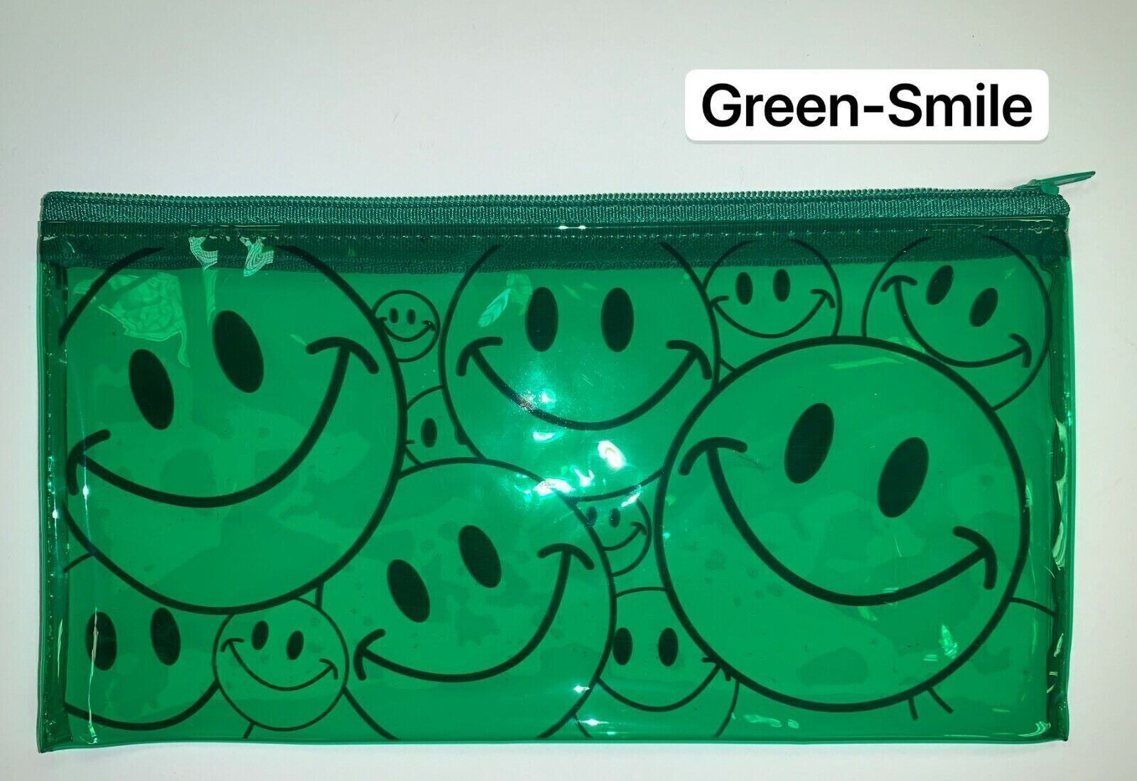 12 PCS 4-Color Smiley Pencil Pen Case Zipper Pouch Cosmetic Bag Waterproof, 1411