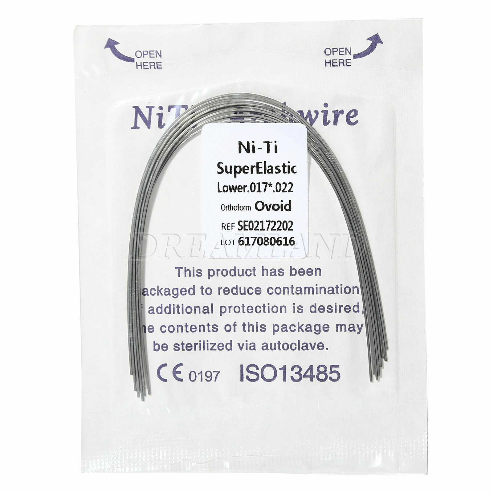 10Packs Alambres de arco rectangular Niti superelásticos de ortodoncia dental