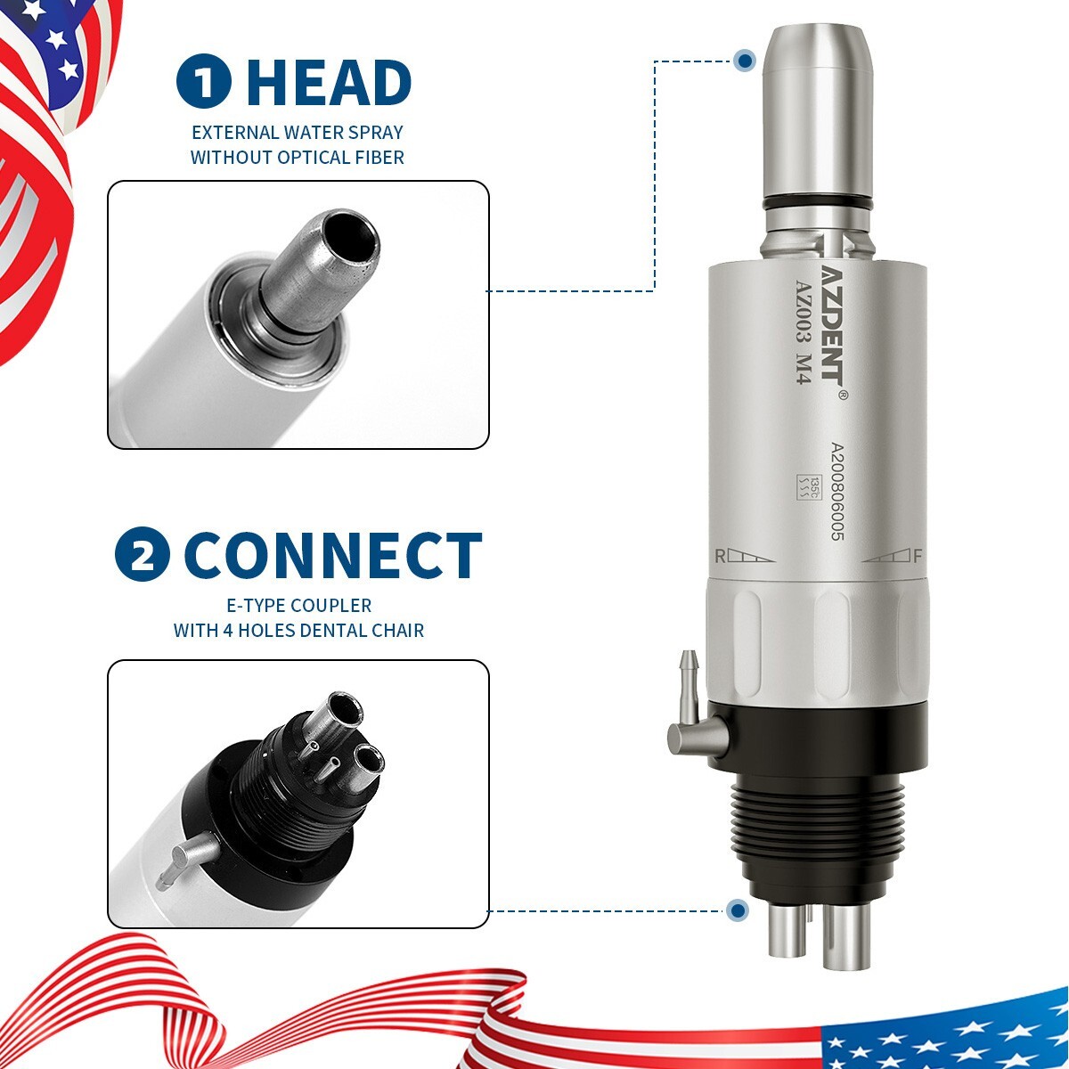 Dental E-generator LED High Speed Handpiece Slow Low Speed Handpiece 4/2Hole