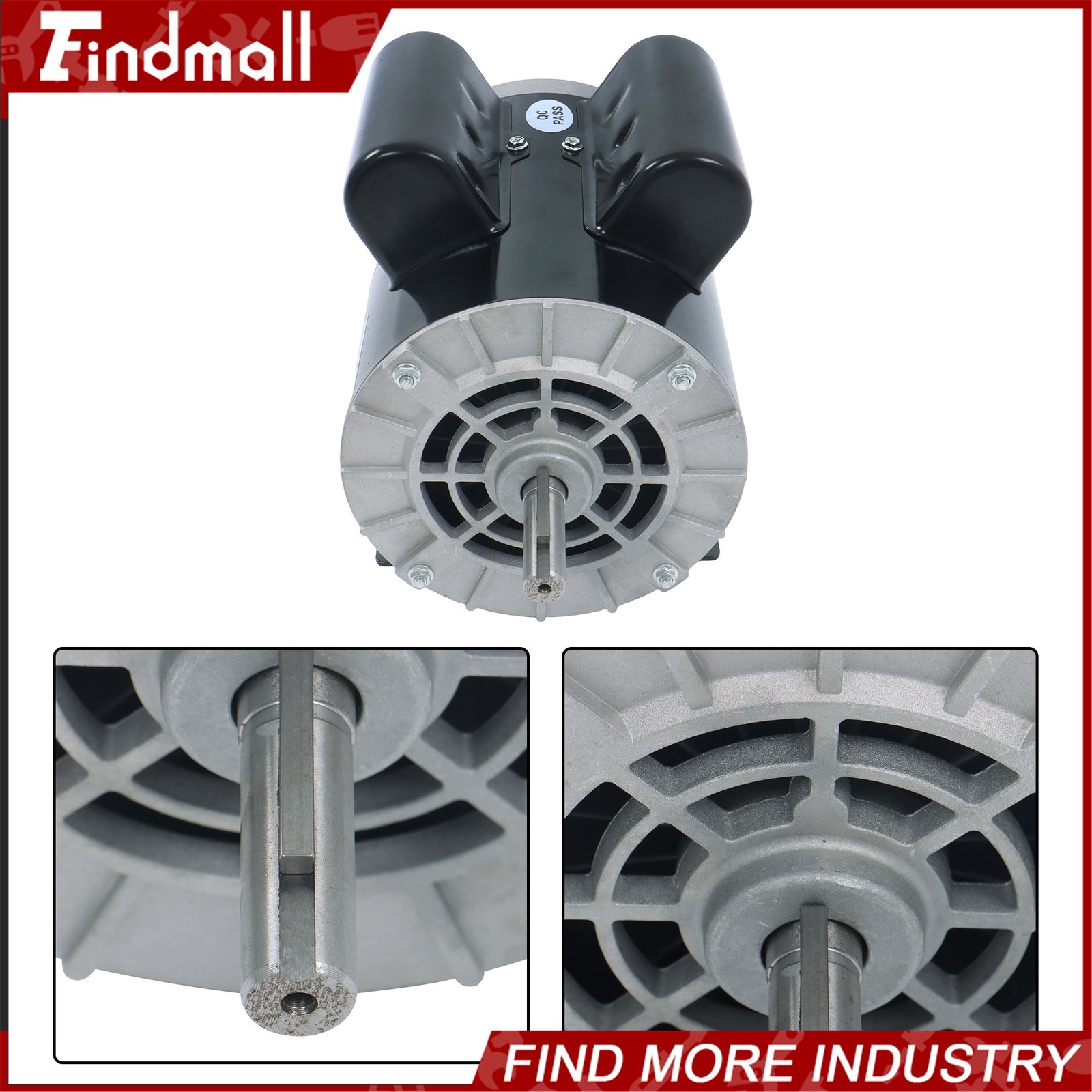 Findmall Electric Motor 3HP SPL 3450RPM 56 Frame 1Phase 115-230Volt