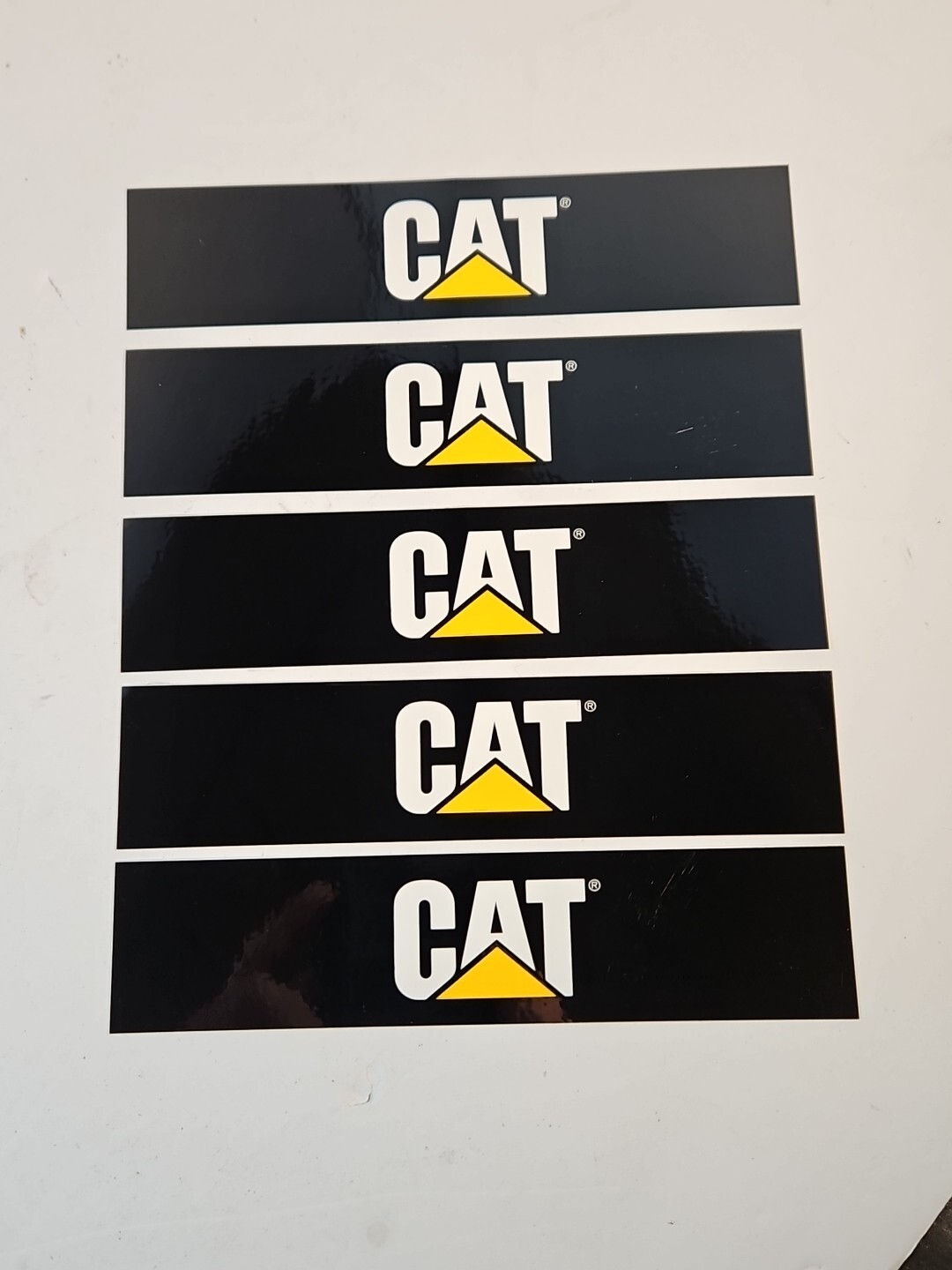 Five AUTHENTIC CATERPILLAR TRACTOR DECALS 6.5”x1.5” NOS NEW Neeg2001