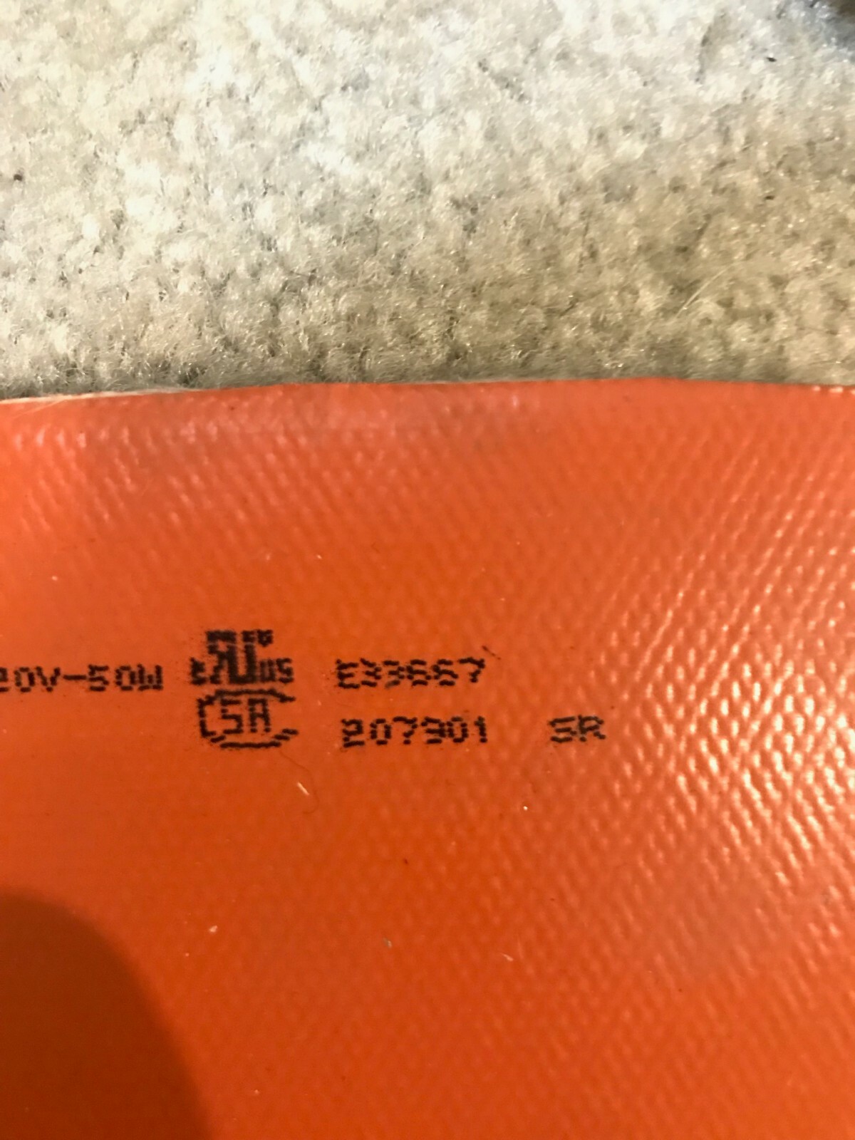50 Watt Battery Heater Cummins Onan | P/N: A047T975 Chromoalox Silicon Pad