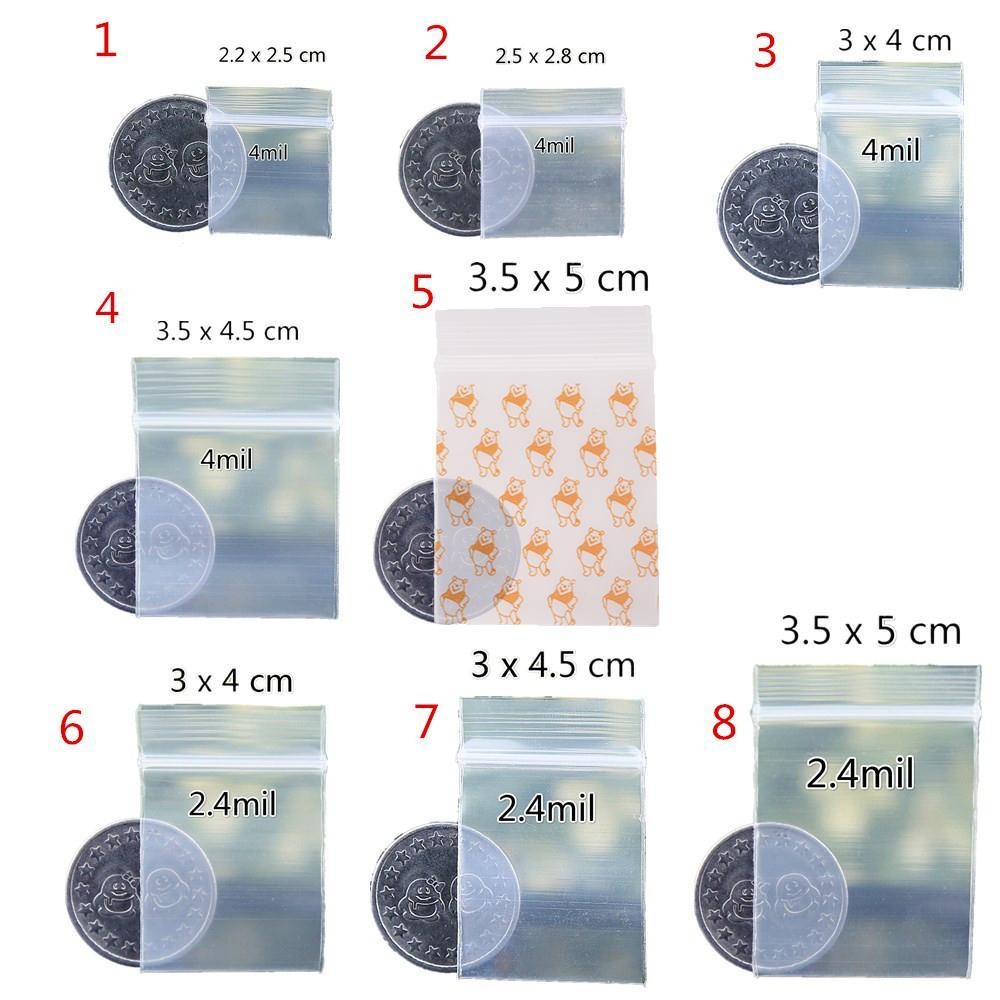 100pcs 1.4″x 1.8″ 4mil Clear Zip Bag Bag Baggies Reclosable