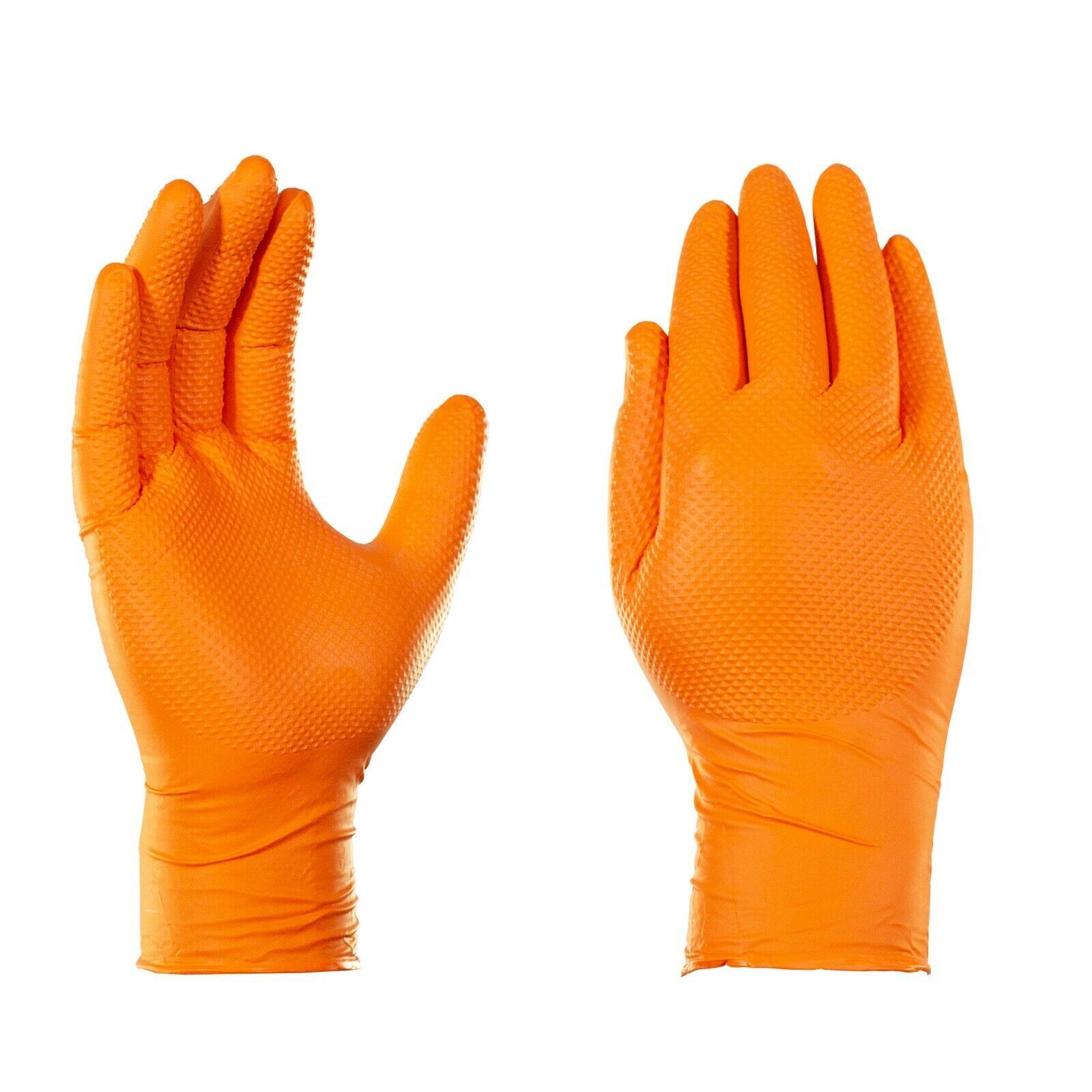 GLOVEWORKS HD Orange Nitrile Disposable Gloves 8 Mil Raised Diamond Texture