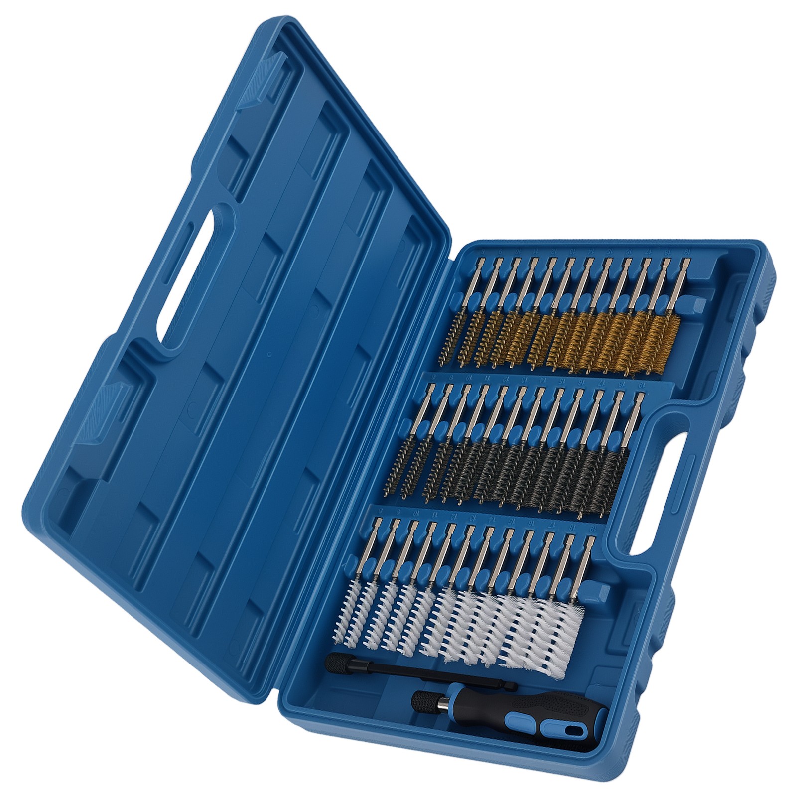 Drill Wire Brush Kit Steel Brass Nylon for Cleaning Terminals 1/4″ Hex 36pc