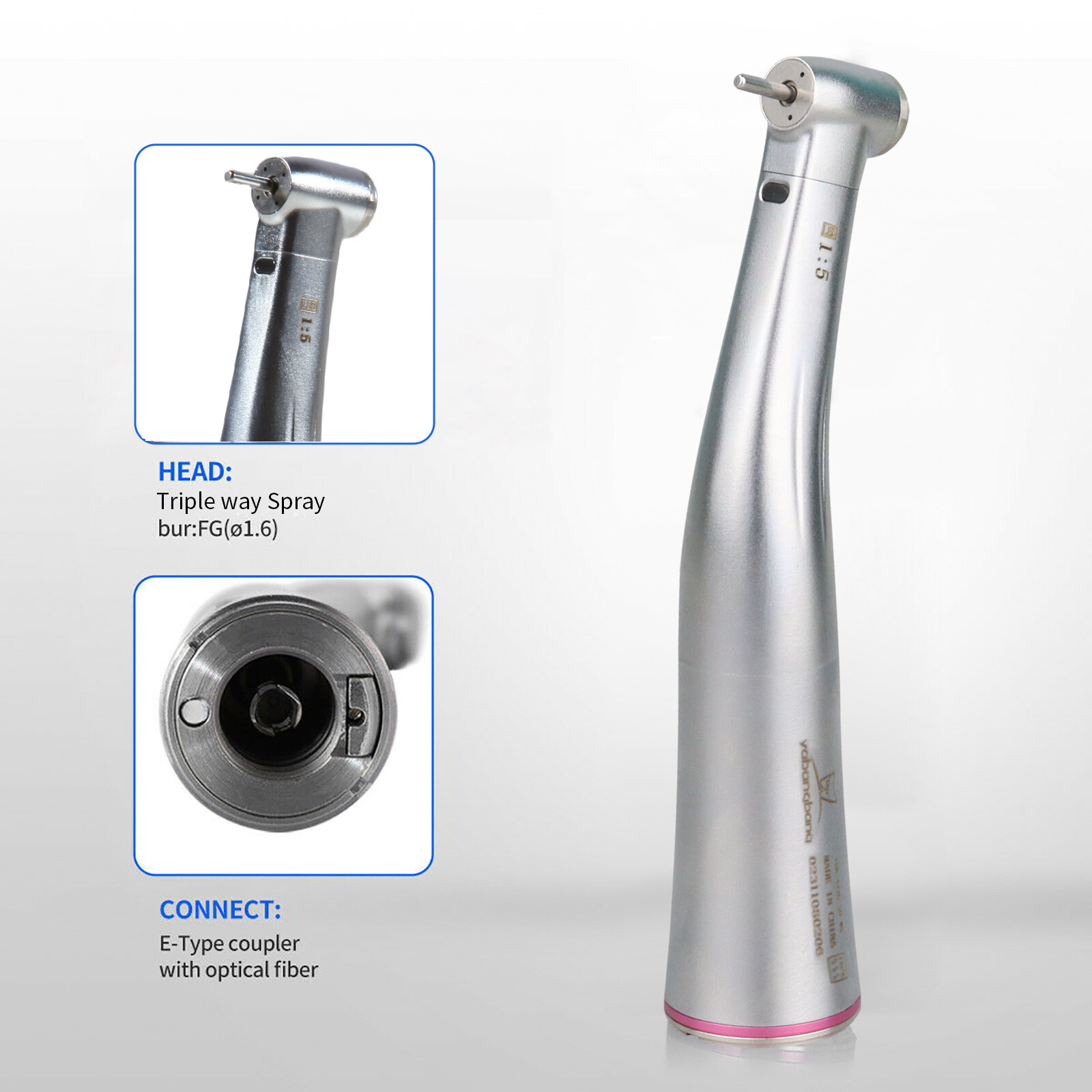 Dental Optic 1:5 Increasing Contra Angle LED Handpiece for Electric Motor YBB
