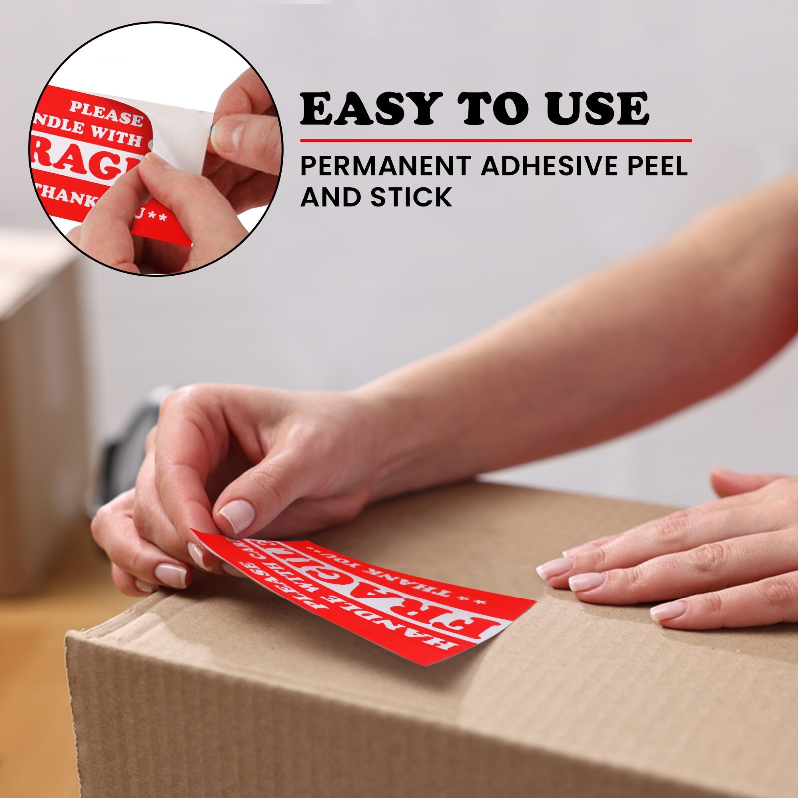 1000 pieces 3″ x 5″ Handle With Care Fragile Label Sticker Self Adhesive Warning
