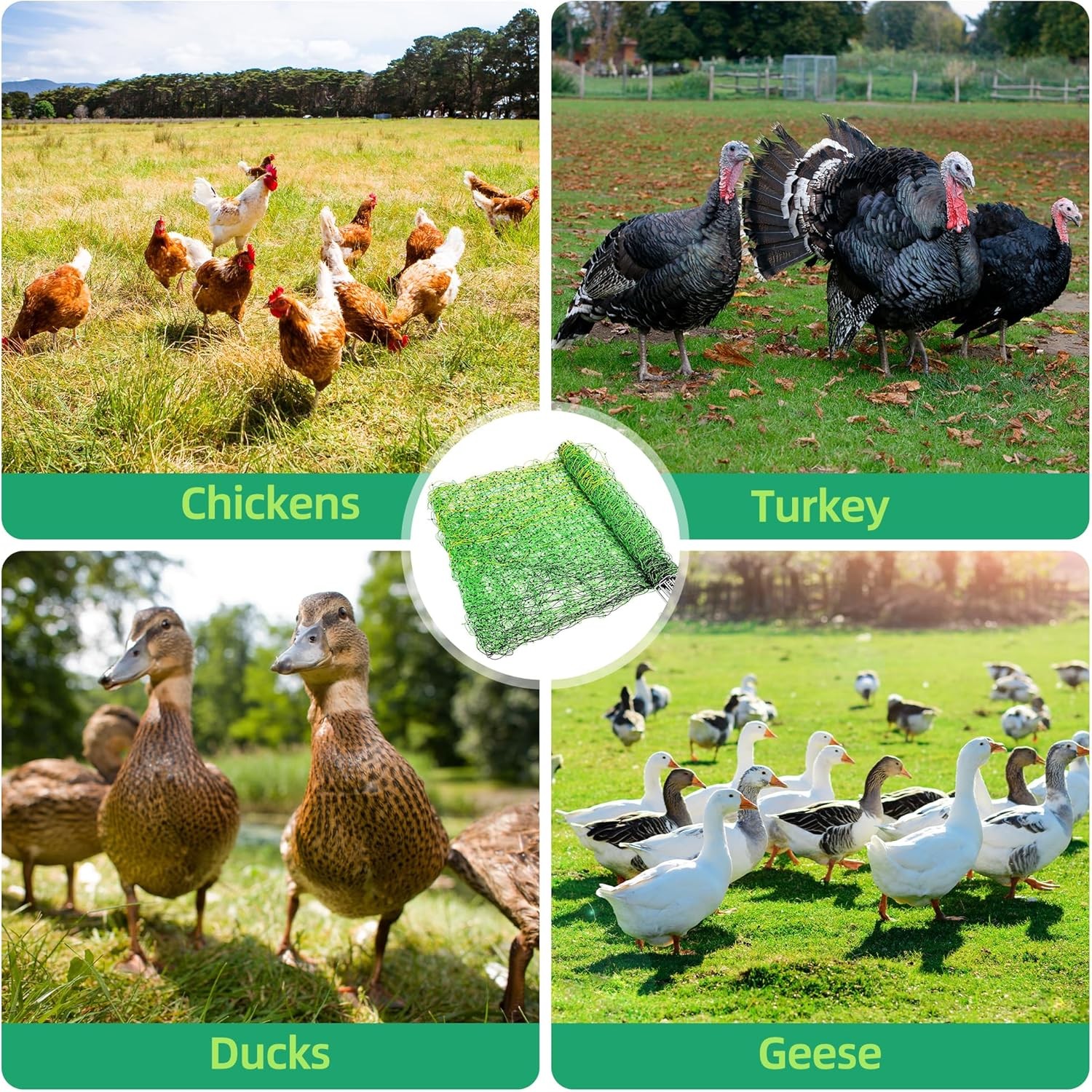 Portable Electric Poultry Netting Fence 47.5″H x 168′ L Livestock Nets Mesh