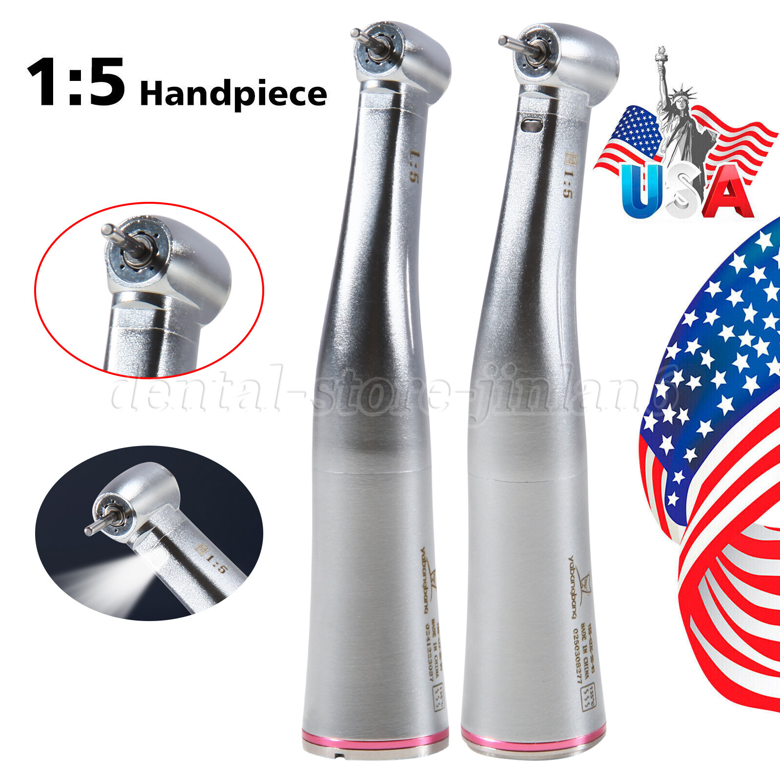 Dental Optic 1:5 Increasing Contra Angle LED Handpiece NO-LED for Electric Motor