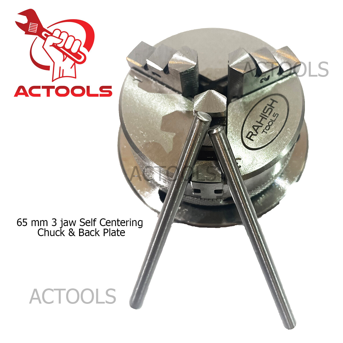 4′ Inch Tilting Rotary Table with 65 mm 3 jaw Self Centering Chuck & Back Plate