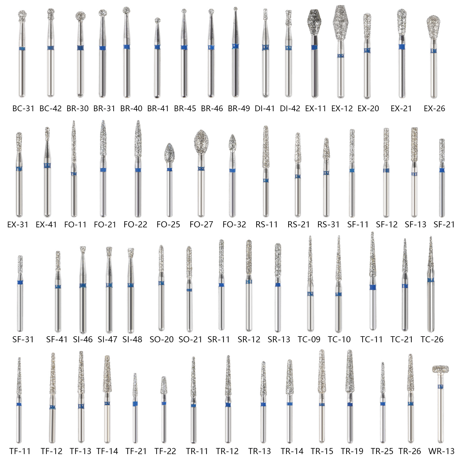 SANDENT Dental Diamond Burs for High Speed Handpiece FG1.6mm FG Bur SR