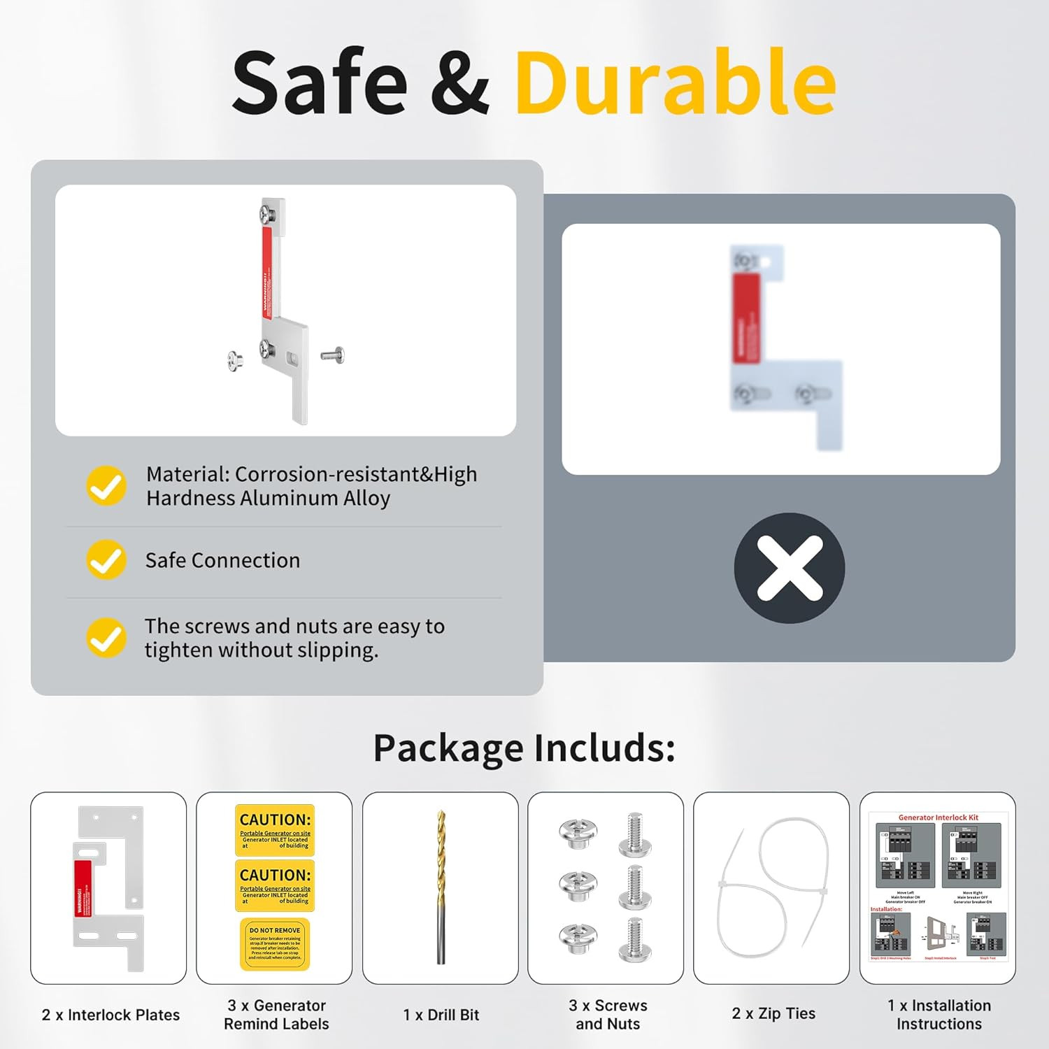 Generator Interlock Kit Compatible with ITE, Murray, Gould, Thomas, Siemens a…