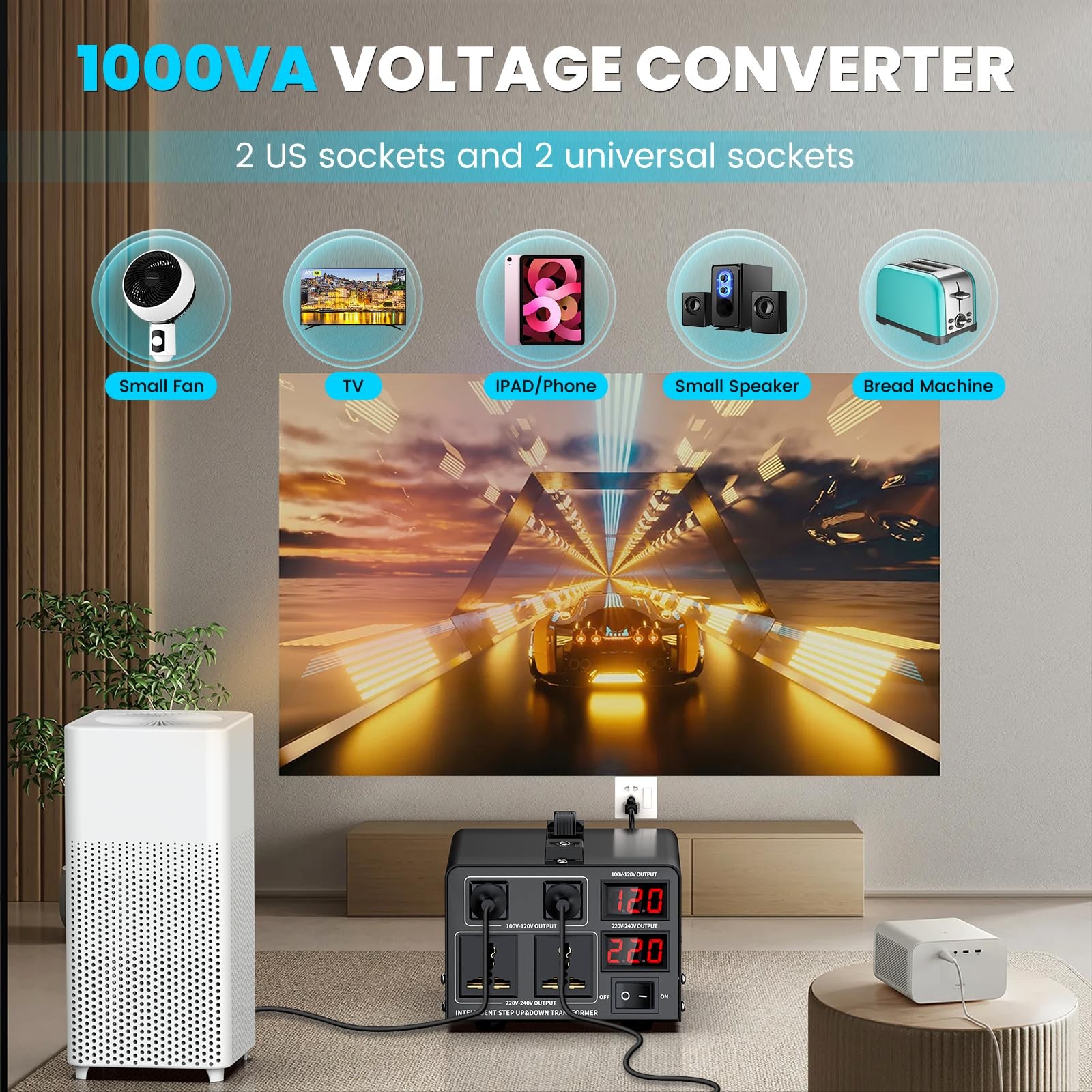 1000W Voltage Converter Transformer(110V to 220V or 220V to 110V) Step Up/Dow…