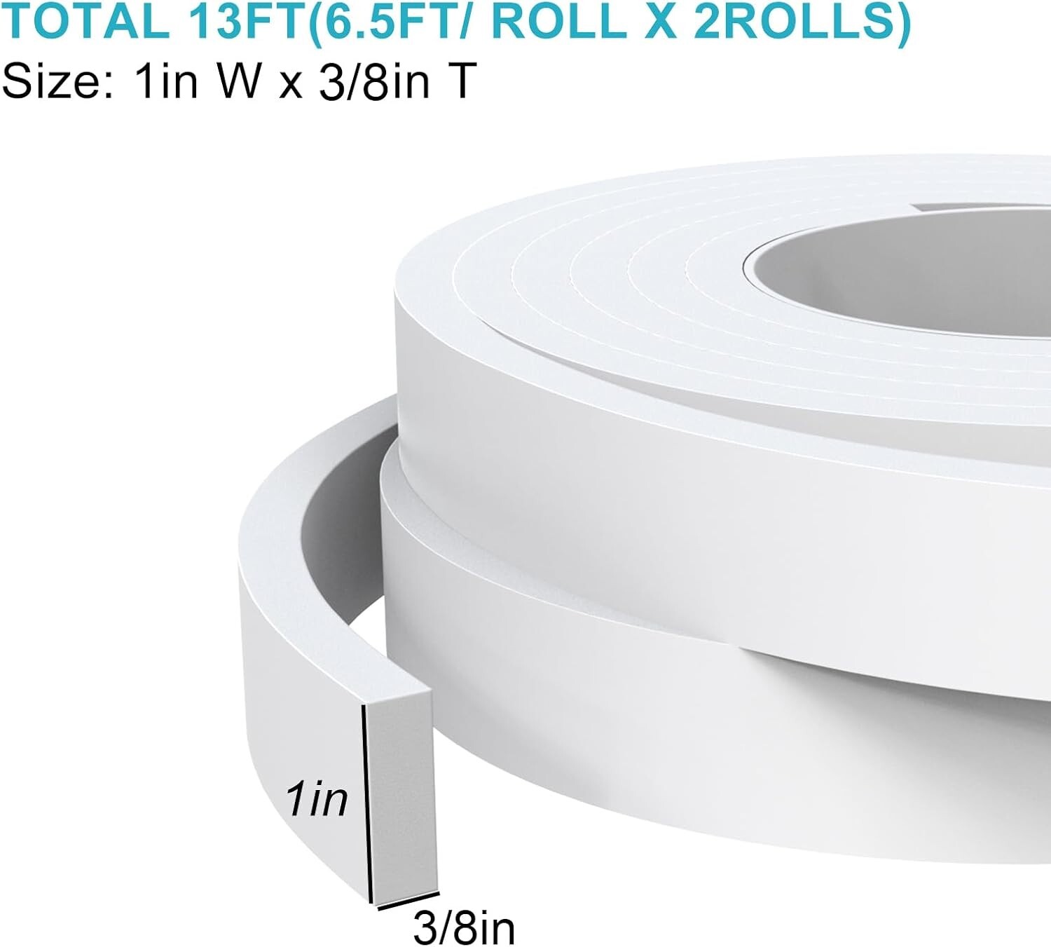 White Foam Tape Self Adhesive Weather Stripping, Noise Isolation 4 Doors Window