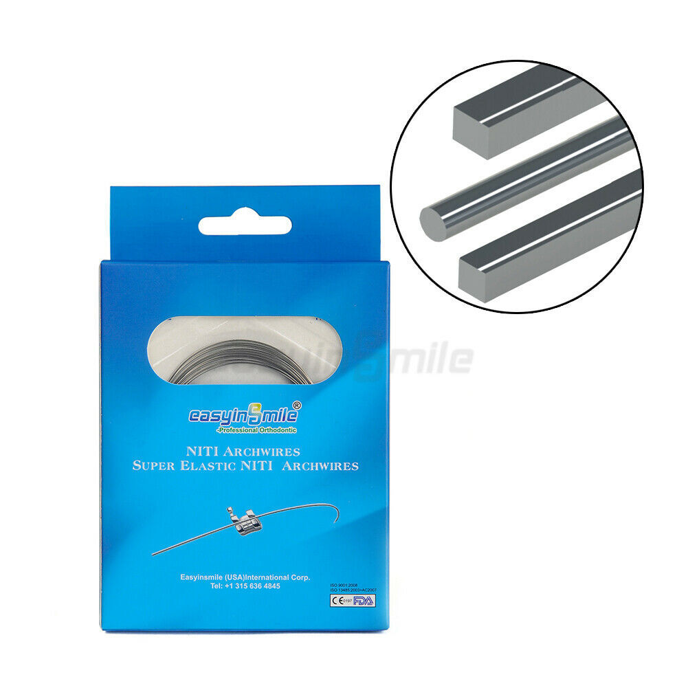 10Packs Dental Orthodontic Stainless Steel Rectangular Arch Wire Natural Round
