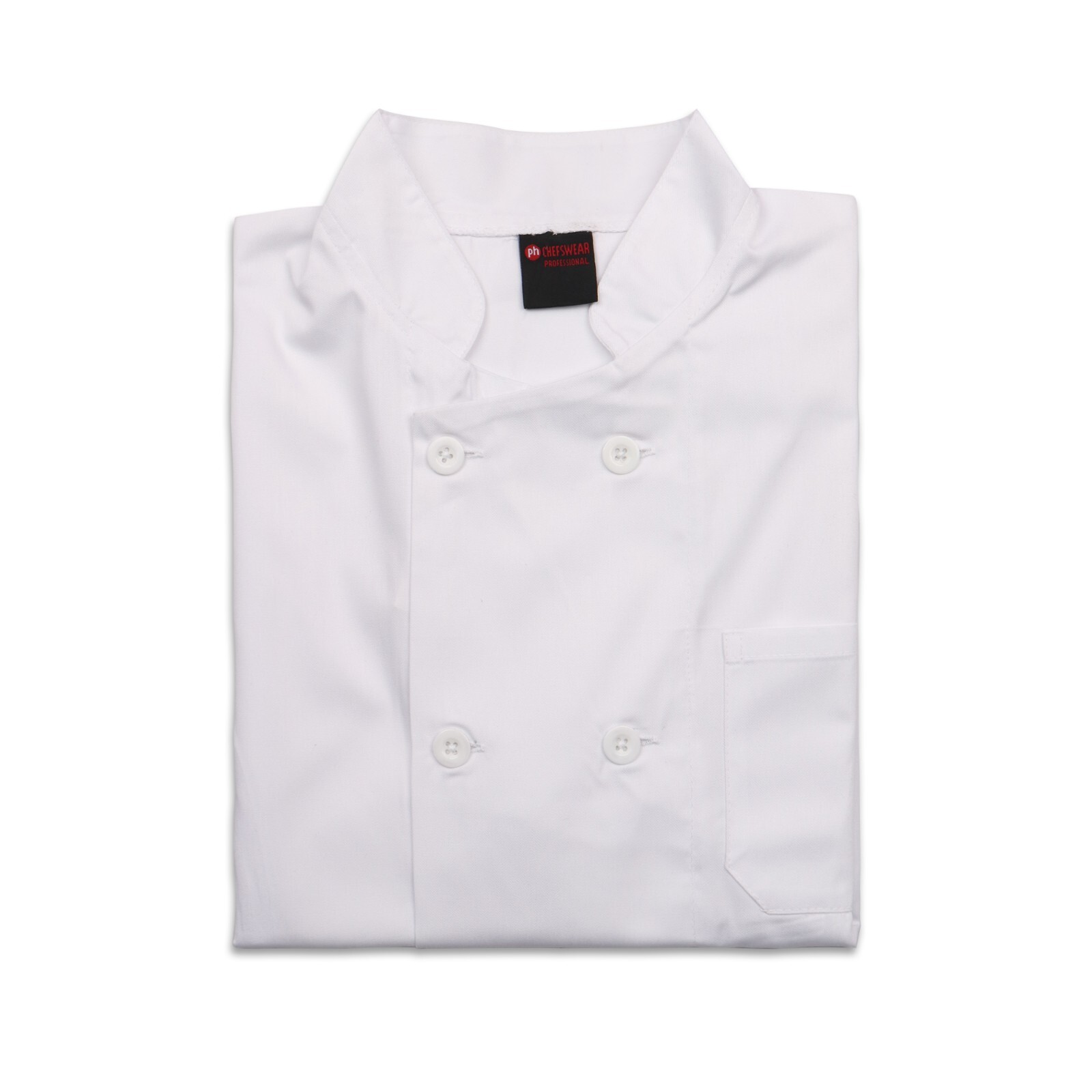 Chef Jacket PLASTIC BUTTON Short Sleeve Coat Black White Unisex Chefs Jackets