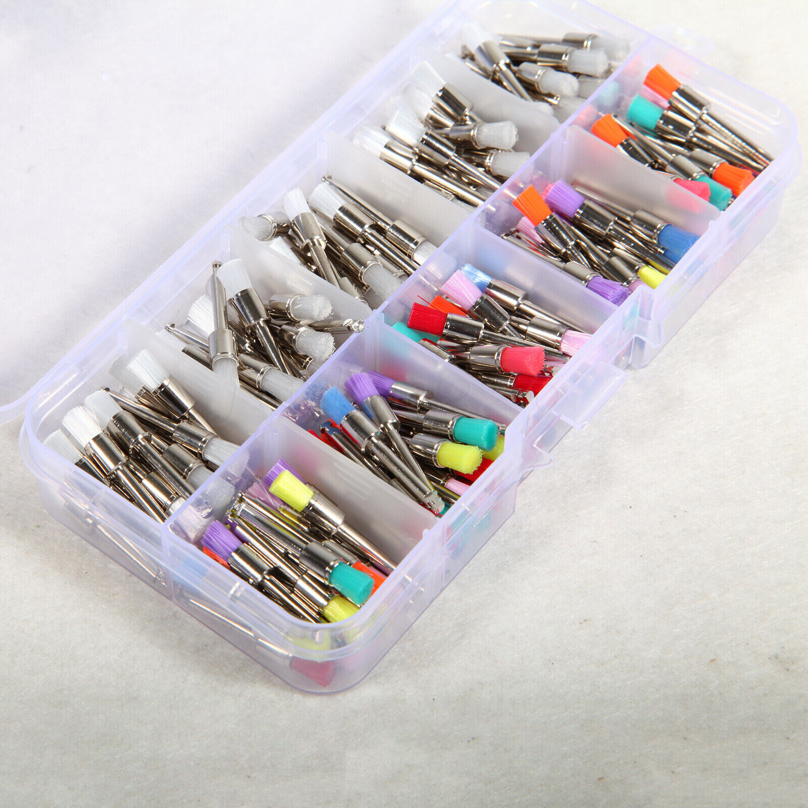 200 PCS Dental Nylon Polishing Flat Latch Polisher Prophy Brush Disposable mix