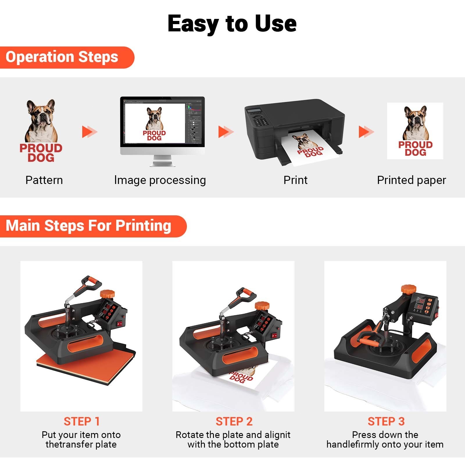 12″ x15″ Clamshell Heat Press Machine for T-Shirt Digital Transfer Sublimation