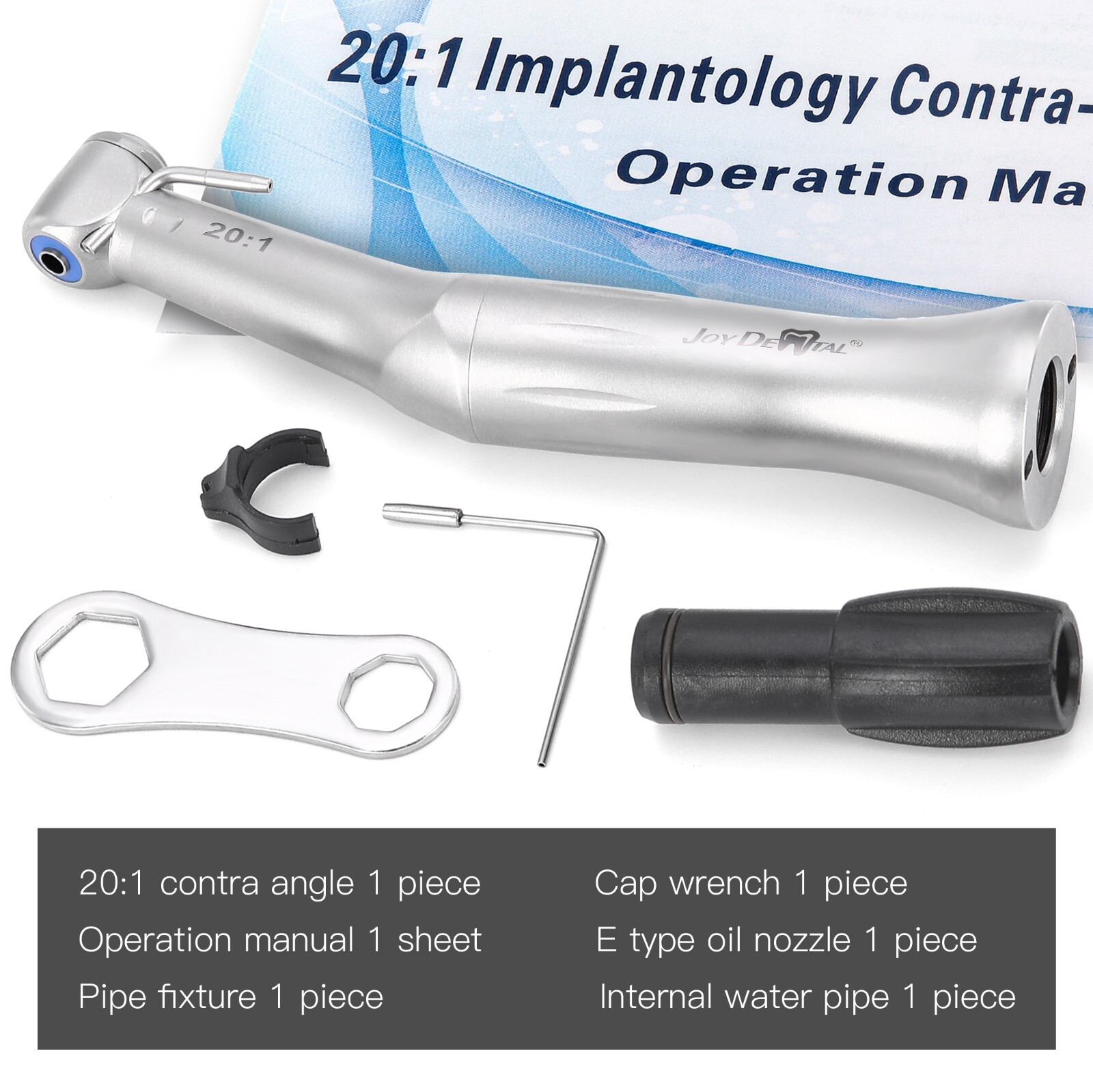 Joydental Dental Implant Reduction 20:1 Low Speed Contra Angle Handpiece