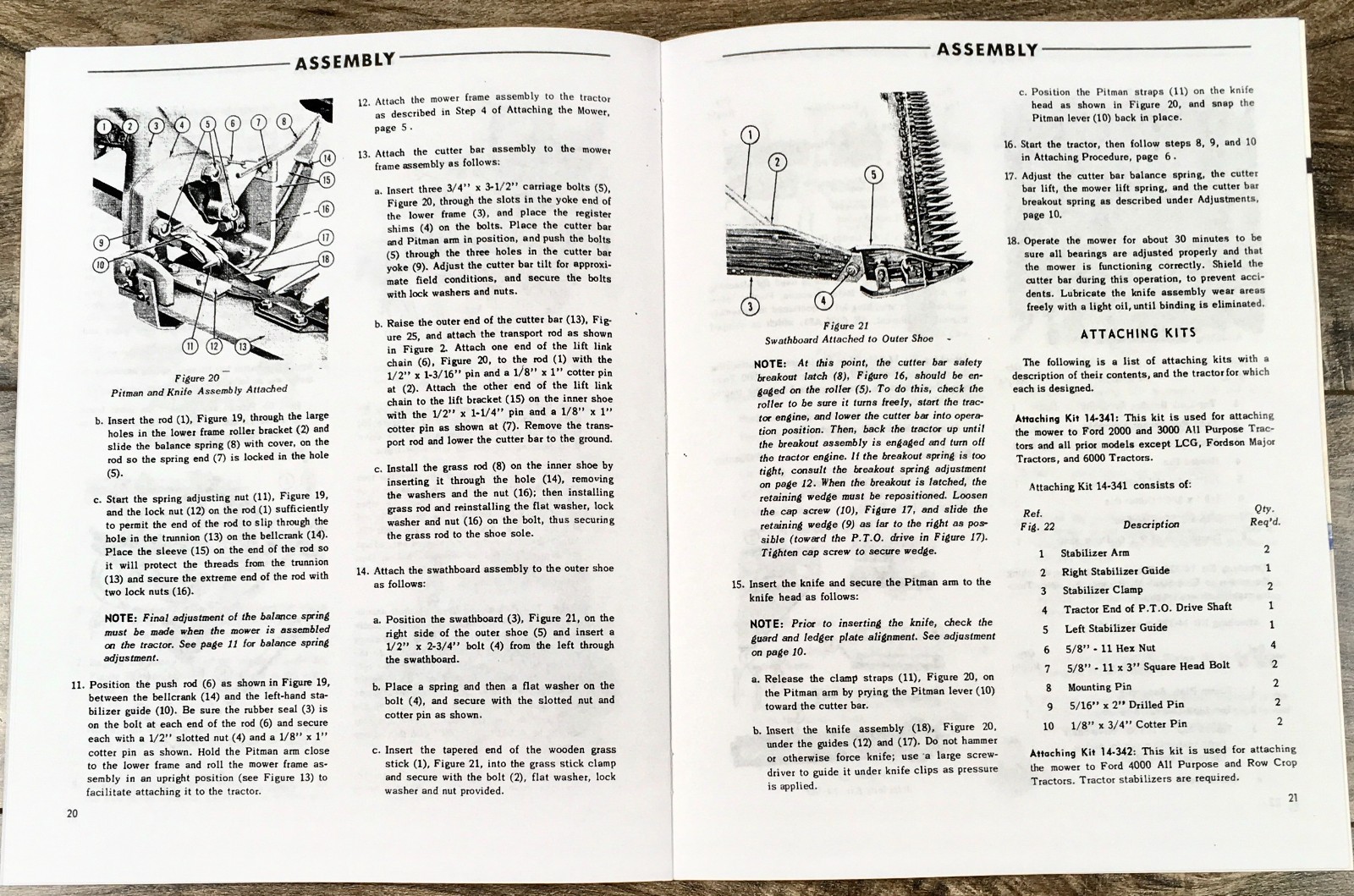 Ford Series 501 Rear Attached Mower Operators Owners Parts Manual Set Bar Sickle