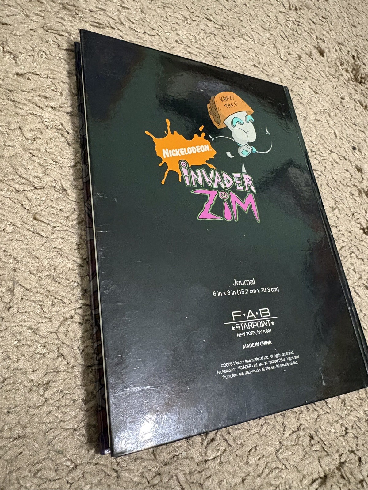2006 Invader Zim Gir I Love Tacos Journal Notebook Unused Nickelodeon 6”x8”