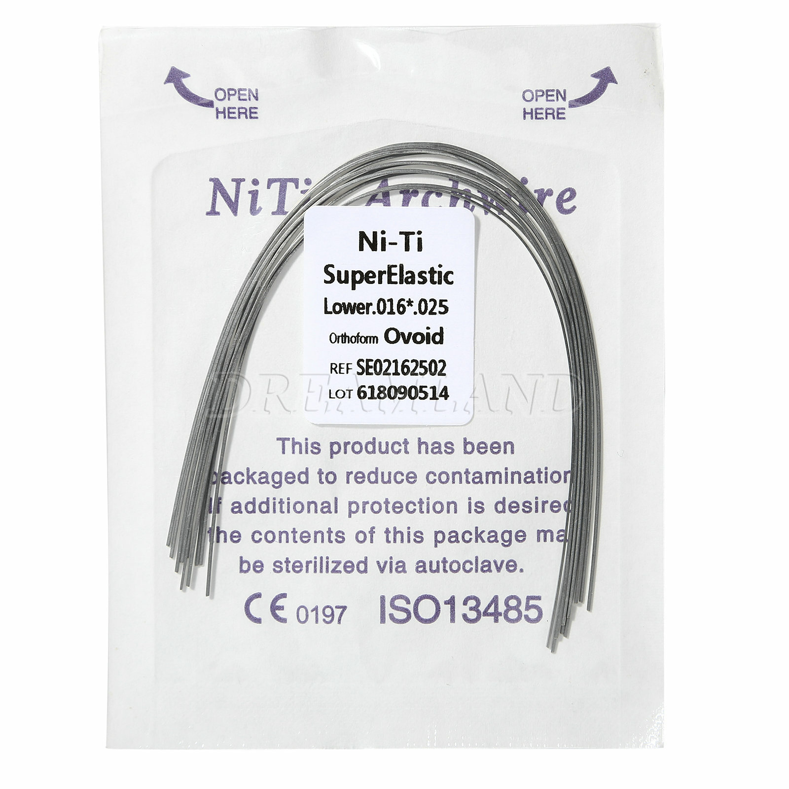 10Packs Alambres de arco rectangular Niti superelásticos de ortodoncia dental