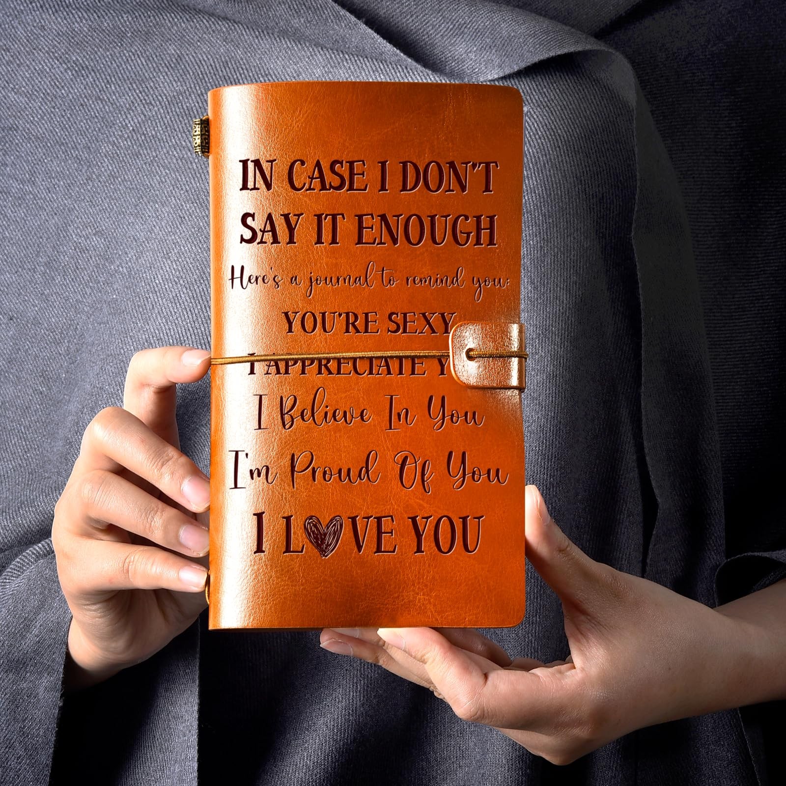 Romantic Gifts for Her Him, Romantic I Love You Leather Journal, 140 Page Ref…