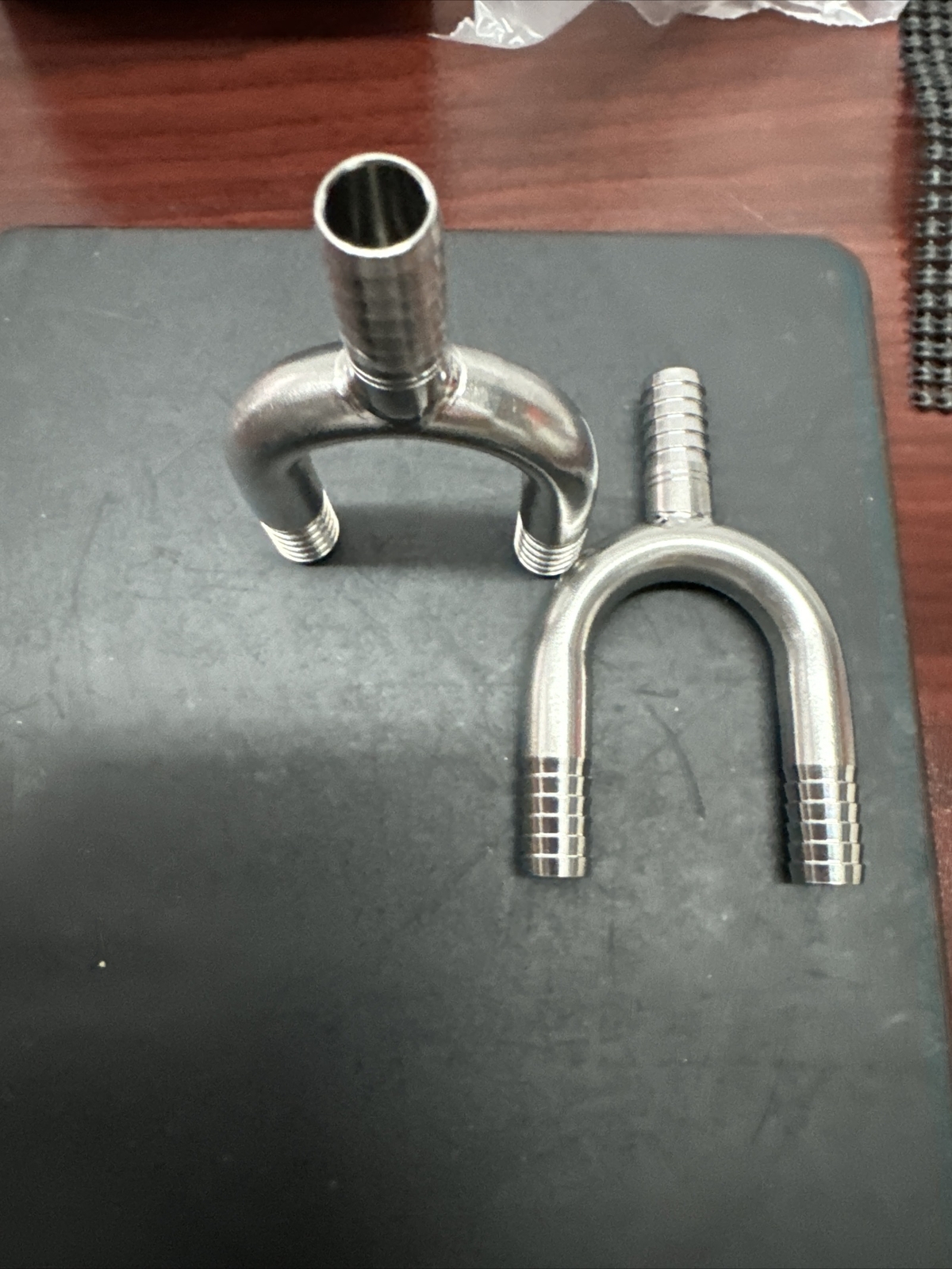 (2) FOOD GRADE STAINLESS STEEL 5/16″ BARB Y HOSE FITTING ADAPTERS SPLICERS