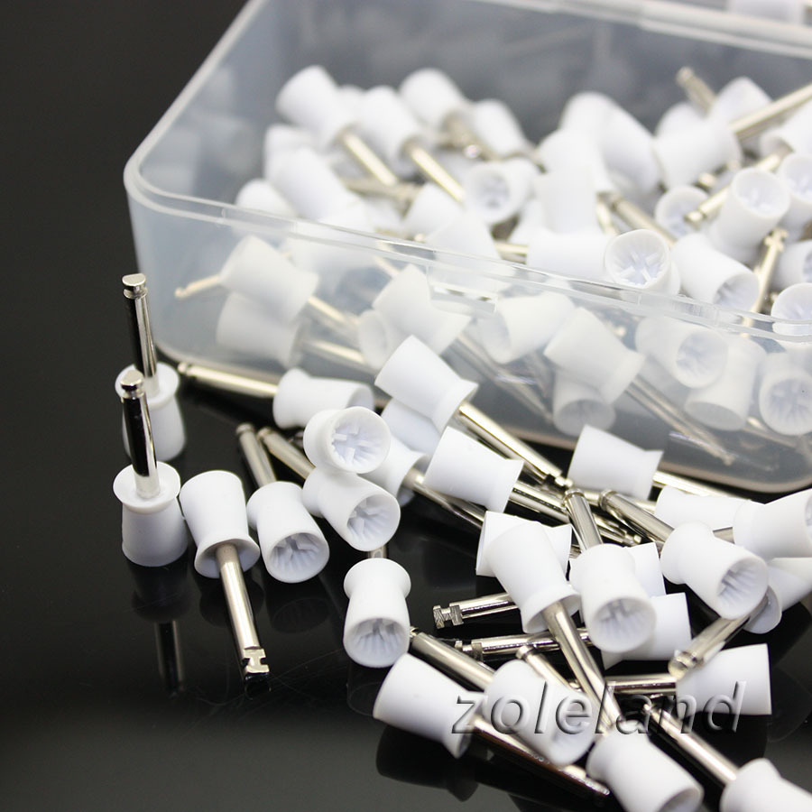 500 PCS Dental Latch Polisher Type Polishing Prophy Cup Tooth Bowl White Brushes