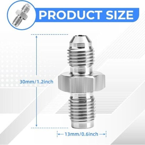 3AN Male to 3/8×24 Inverted Flare Brake Thread, Straight Male Fitting Adapter (1