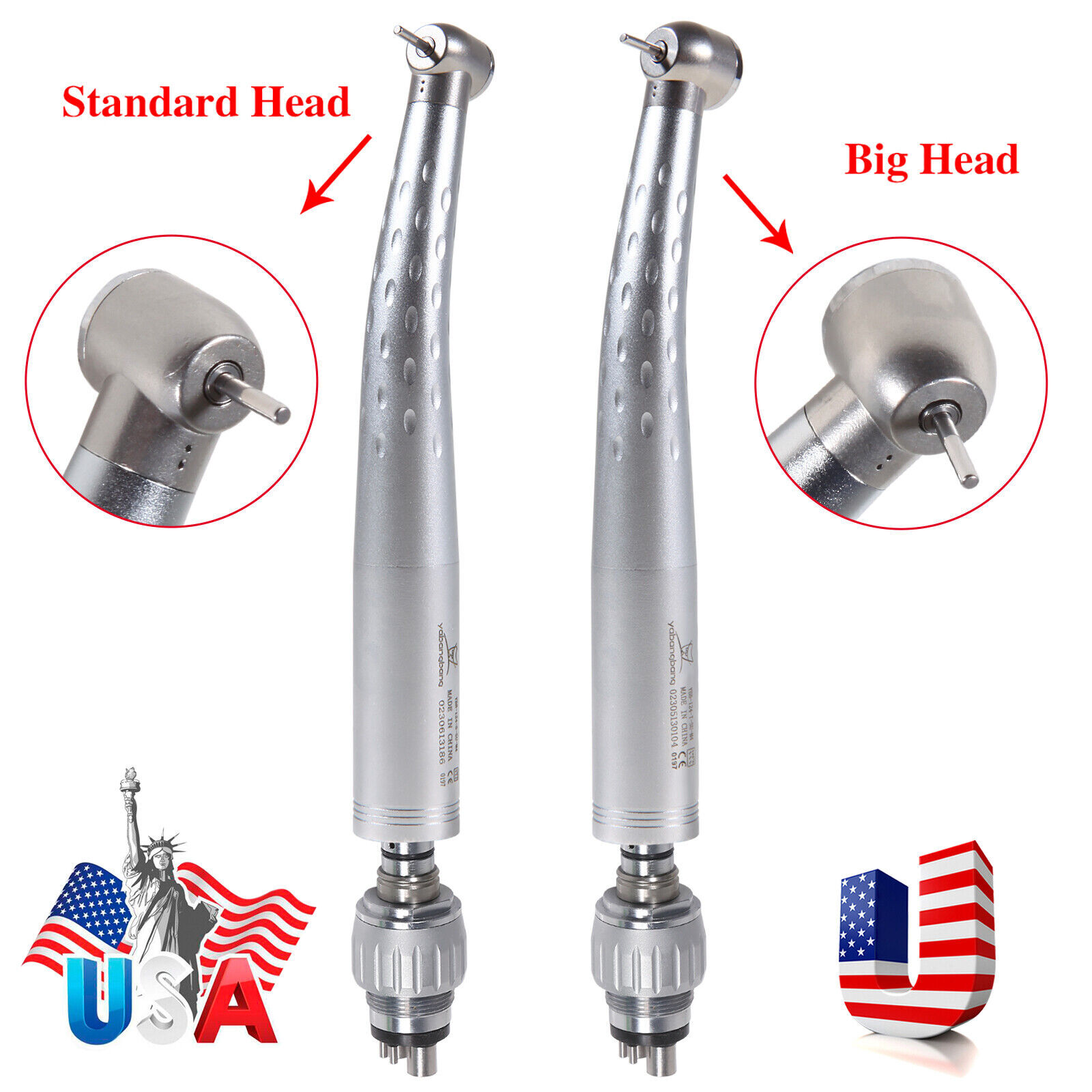 Dental Air Turbine High Speed Handpiece and 4-Hole Quick Coupler Swivel GB4/GD4