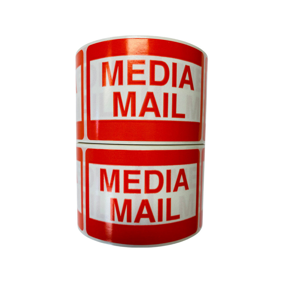 2×3, MEDIA MAIL, 500 labels per roll, 1-60 Rolls