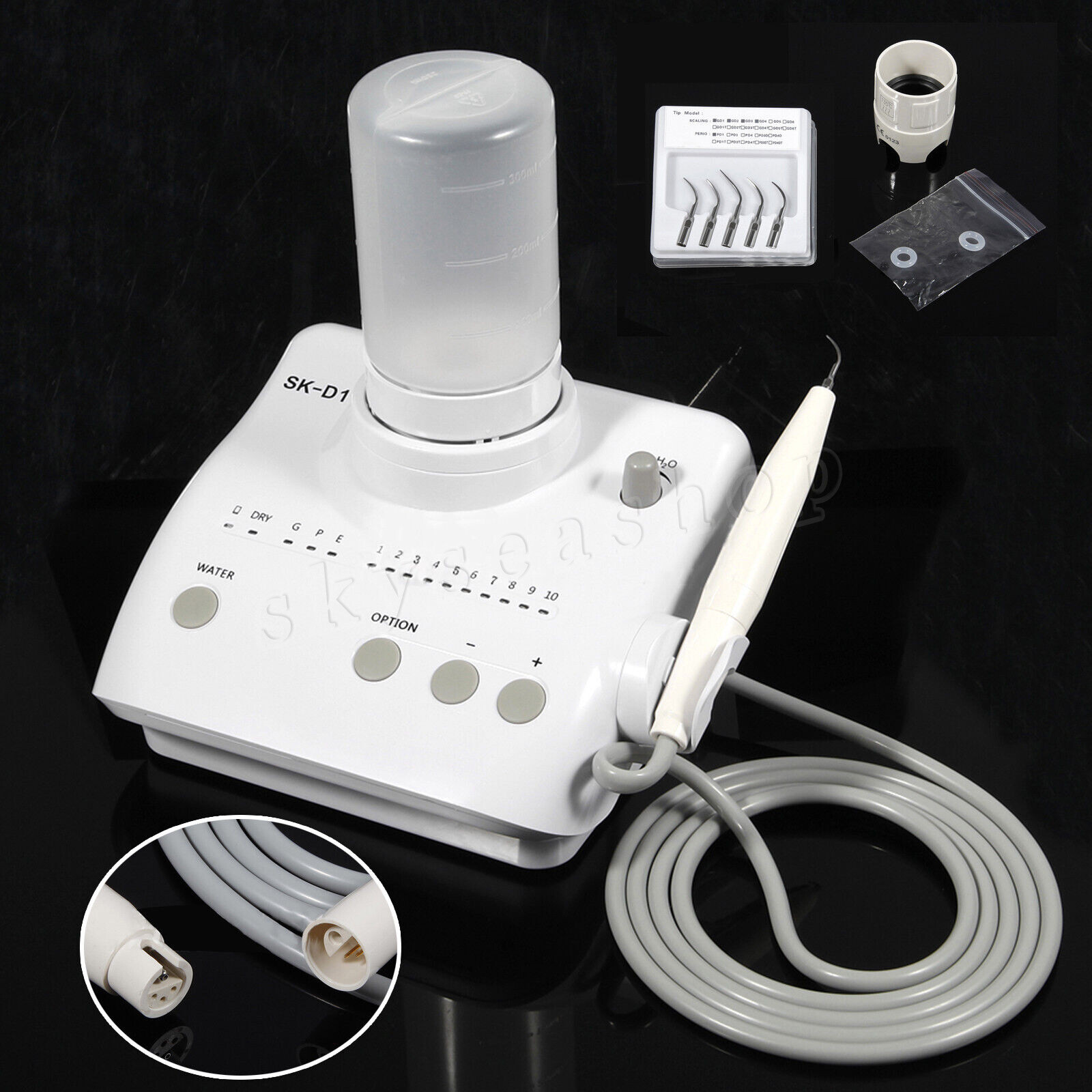 DENTAL Piezo Ultrasonic Scaler SK-D1 + 2*Water Bottles + 5*Tips fit DTE SATELEC